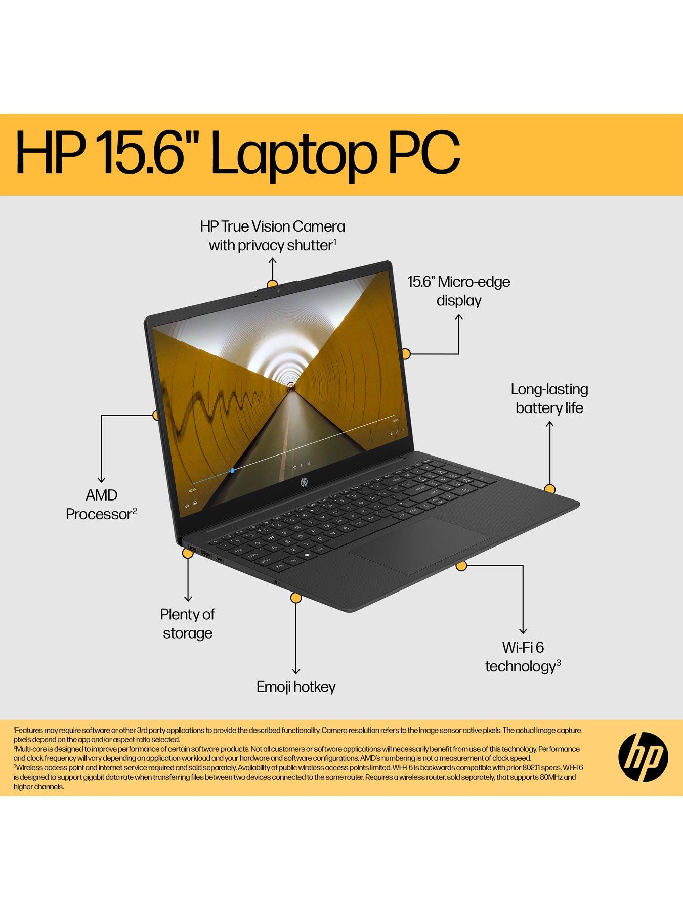 Image 4 of 8 of HP 15-fc0045na Laptop - 15.6 in FHD, AMD Ryzen 3,&nbsp;8GB RAM, 256GB SSD -&nbsp;Black