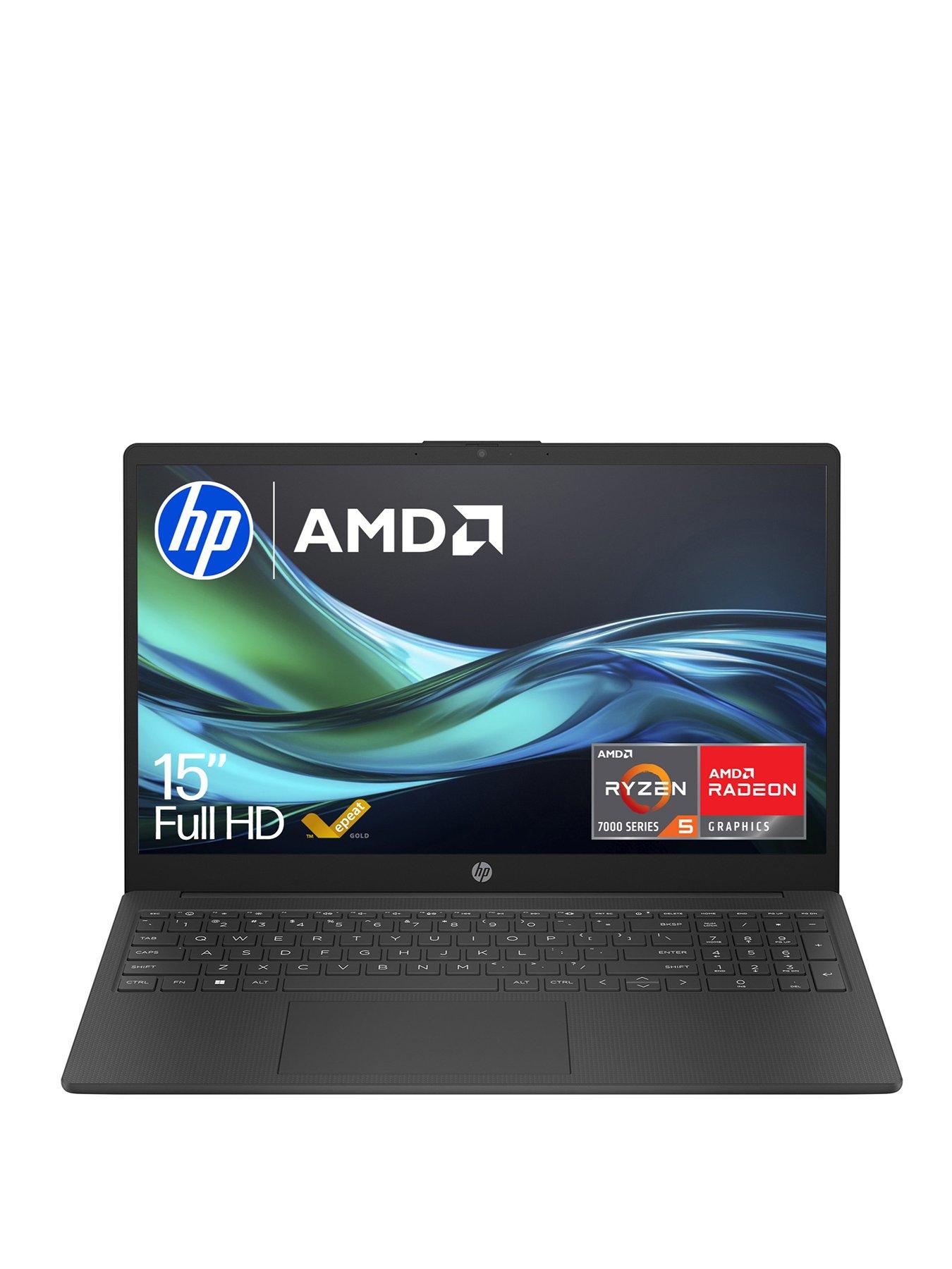 HP 15-fc0057na Laptop - 15.6in FHD, AMD Ryzen 5, 8GB RAM, 512GB SSD – Black