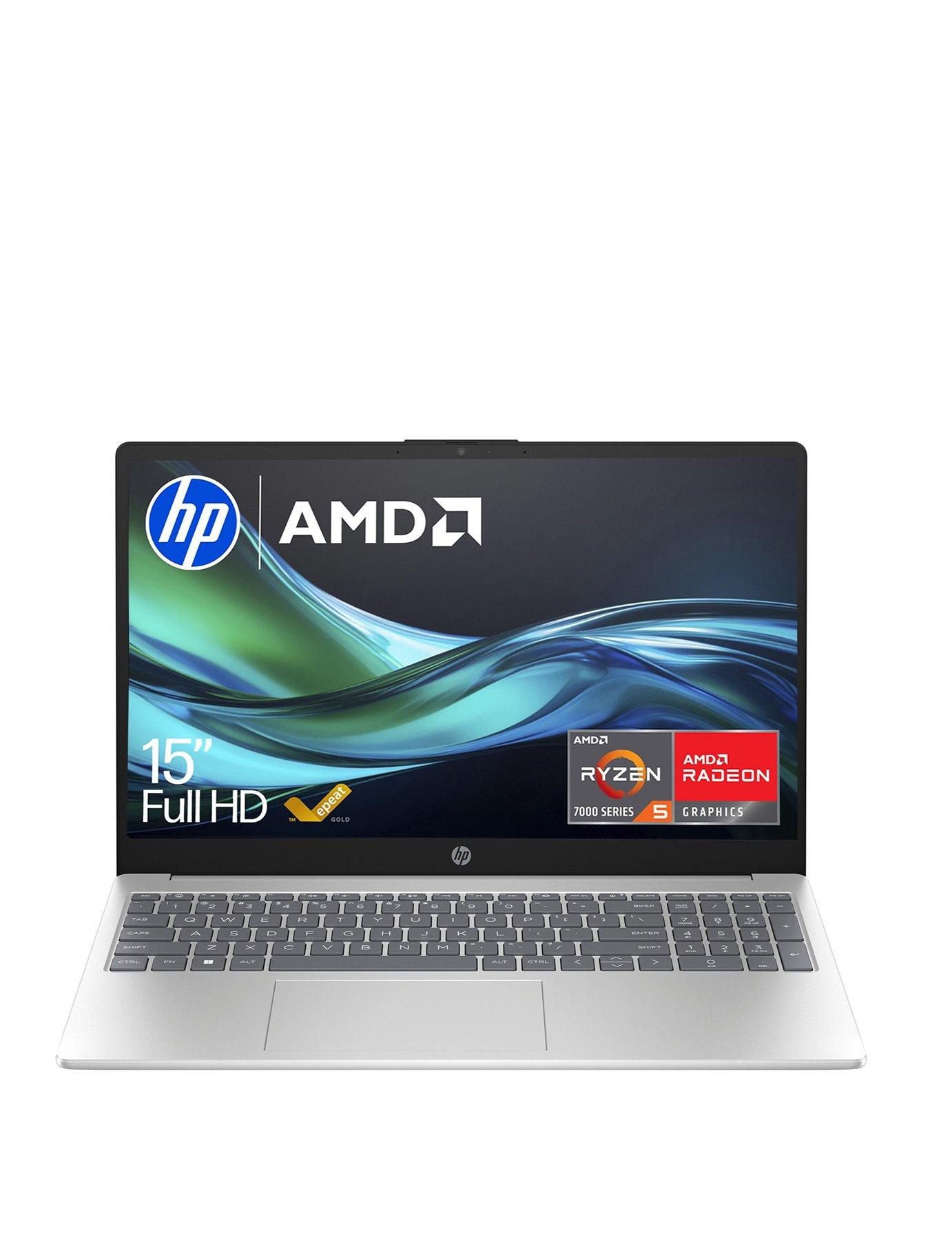 HP 15-fc0049na Laptop - 15.6in FHD, AMD Ryzen 5, 16GB RAM, 512GB SSD - Silver