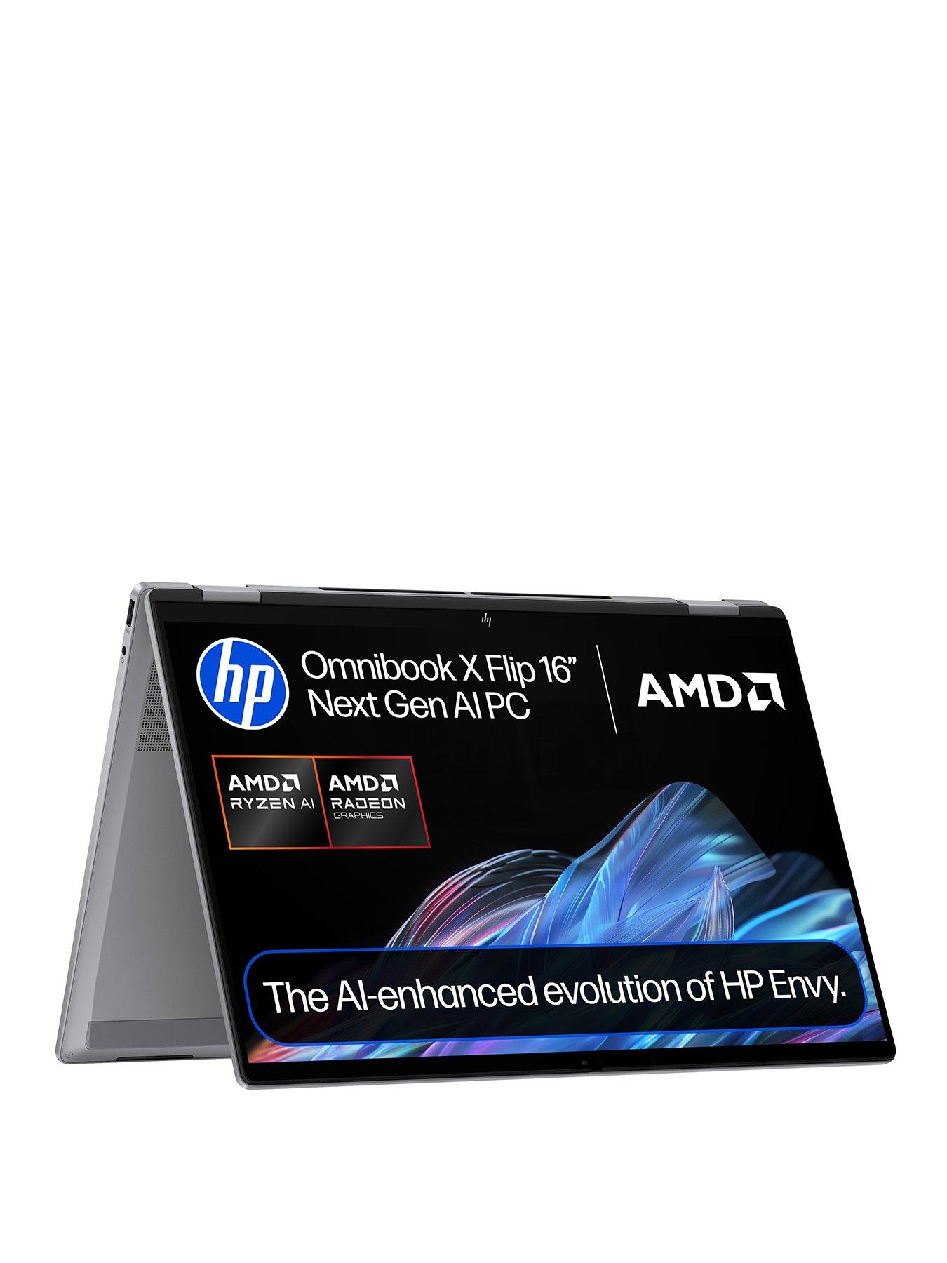 HP OmniBook X Flip 16-ar0002na - Copilot+ PC - AMD Ryzen AI 7 - 16GB RAM - 1TB - 16in - 3K OLED Touchscreen - Silver