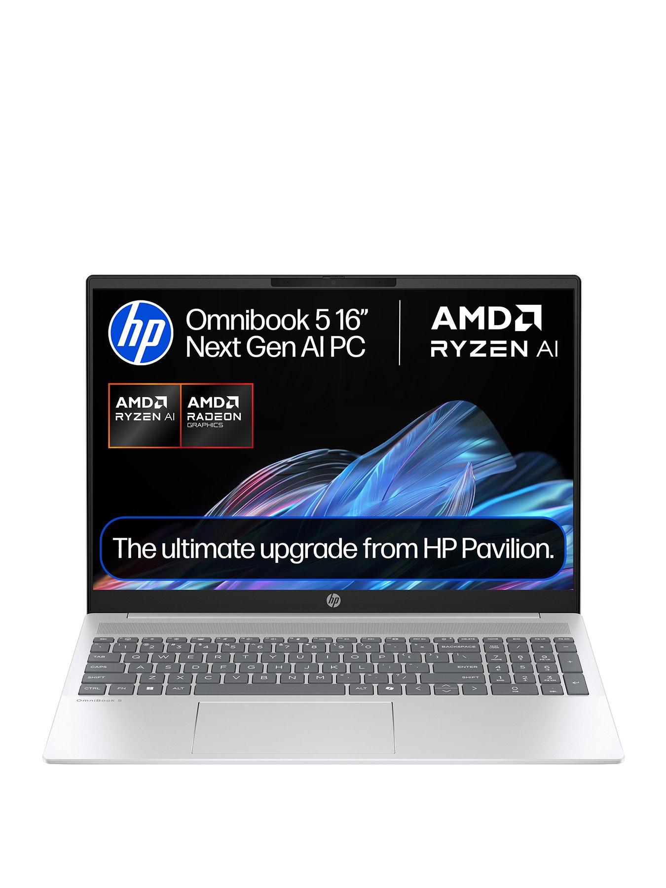 HP OmniBook 5 16-ag1001na Copilot+ PC Laptop - 16in 2K IPs, AMD Ryzen AI 5, AMD Radeon 840M, 16GB RAM, 512GB SSD - Silver