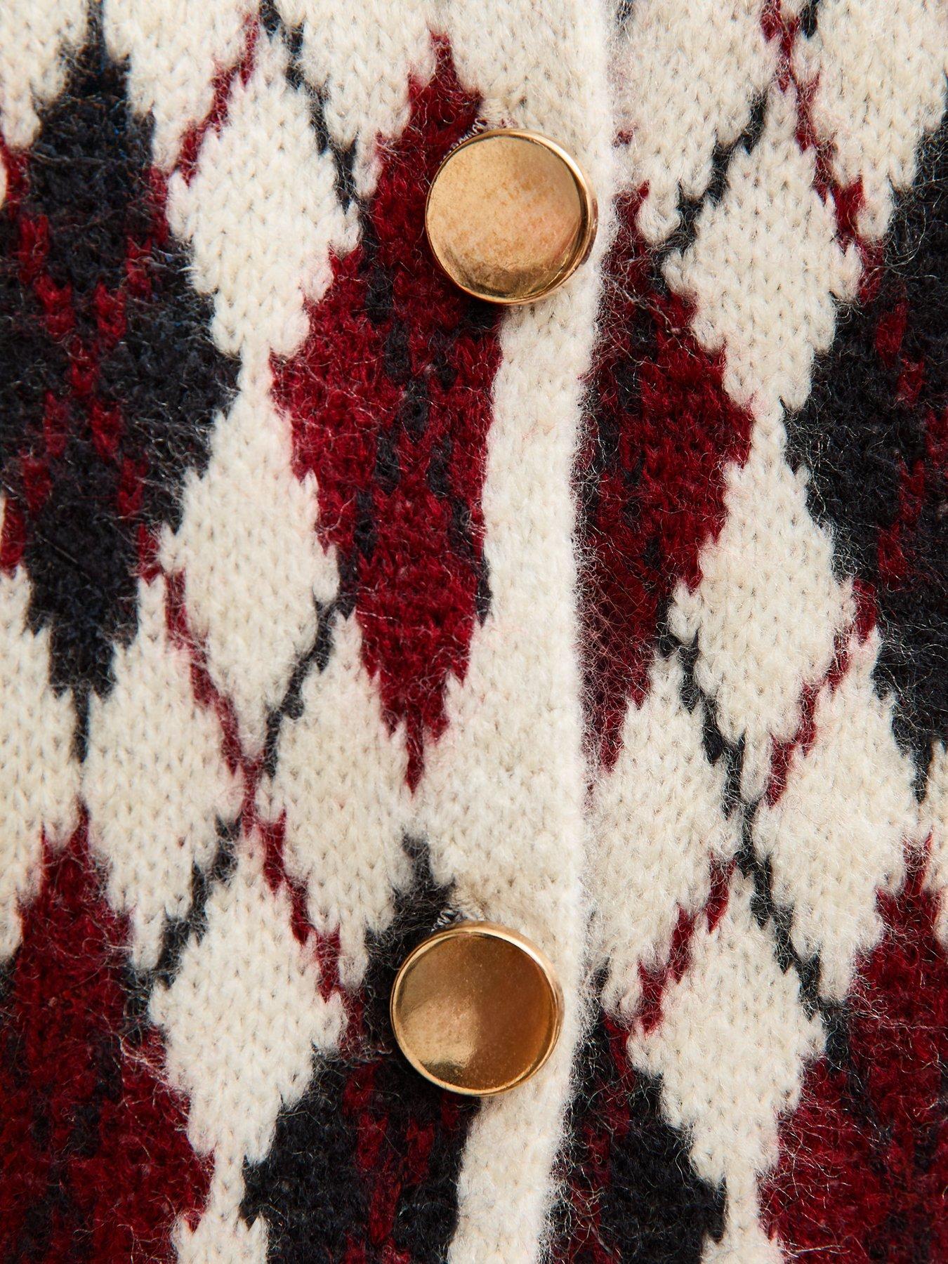 Image 5 of 5 of New Look Argyle Patterned Waistcoat - Cream