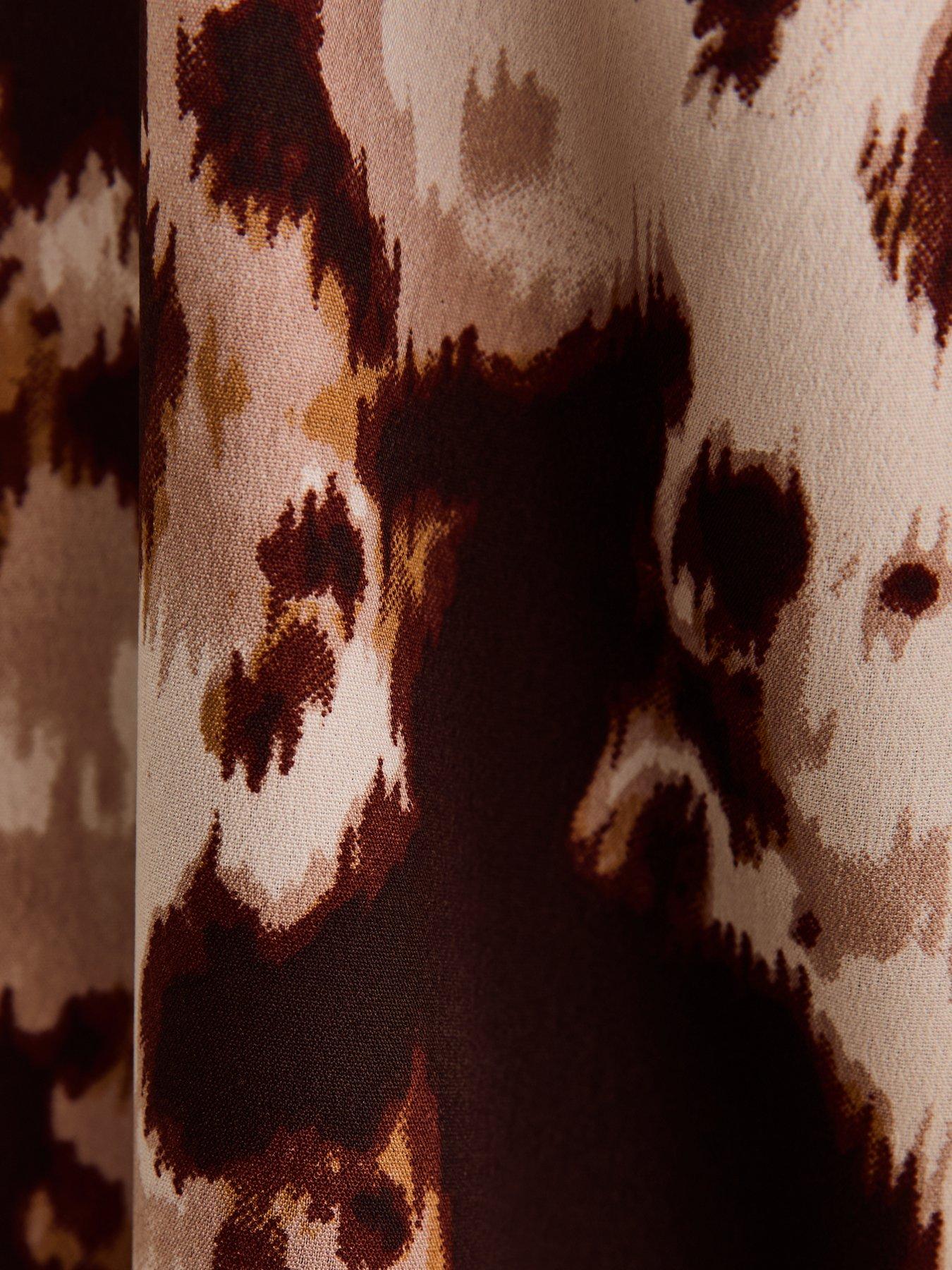 Image 5 of 5 of New Look Brown Cow Print Long Sleeve Milkmaid Top