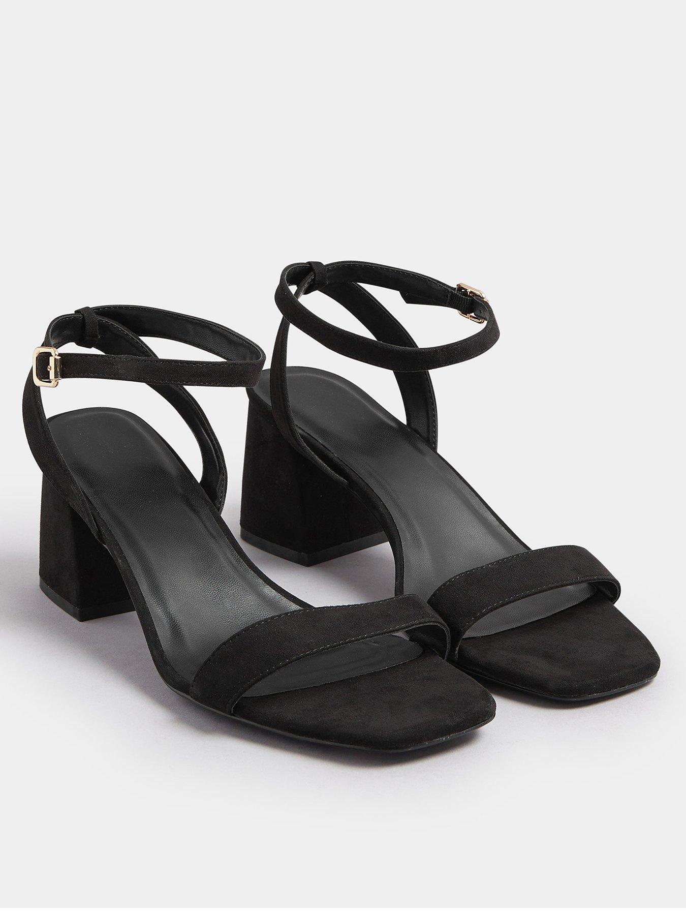 Image 2 of 4 of Yours Extra Wide Fit Two Part Block Heel Sandal - Black