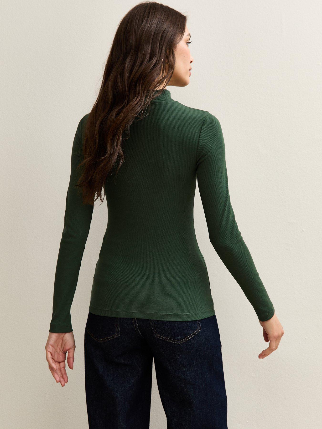  image of new-look-green-long-sleeve-roll-neck-top