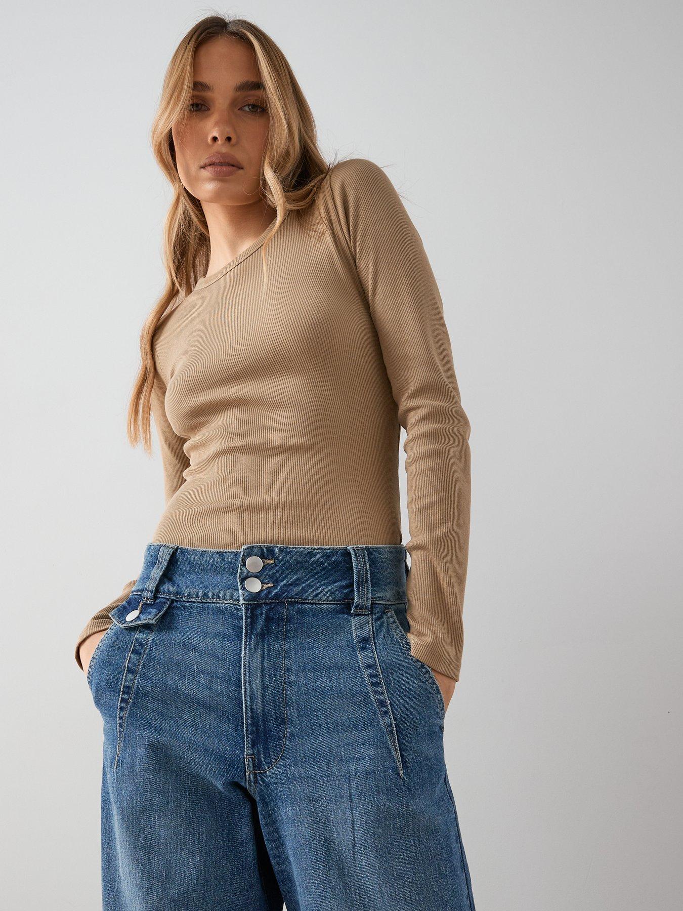  image of the-very-collection-double-button-ticket-pocket-jeans-mid-wash