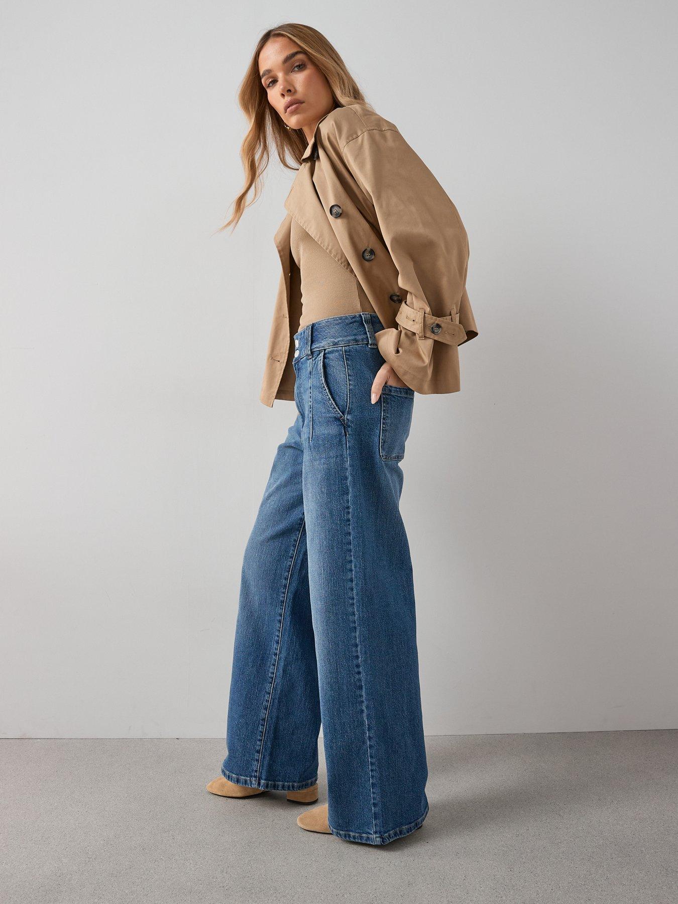  image of the-very-collection-double-button-ticket-pocket-jeans-mid-wash