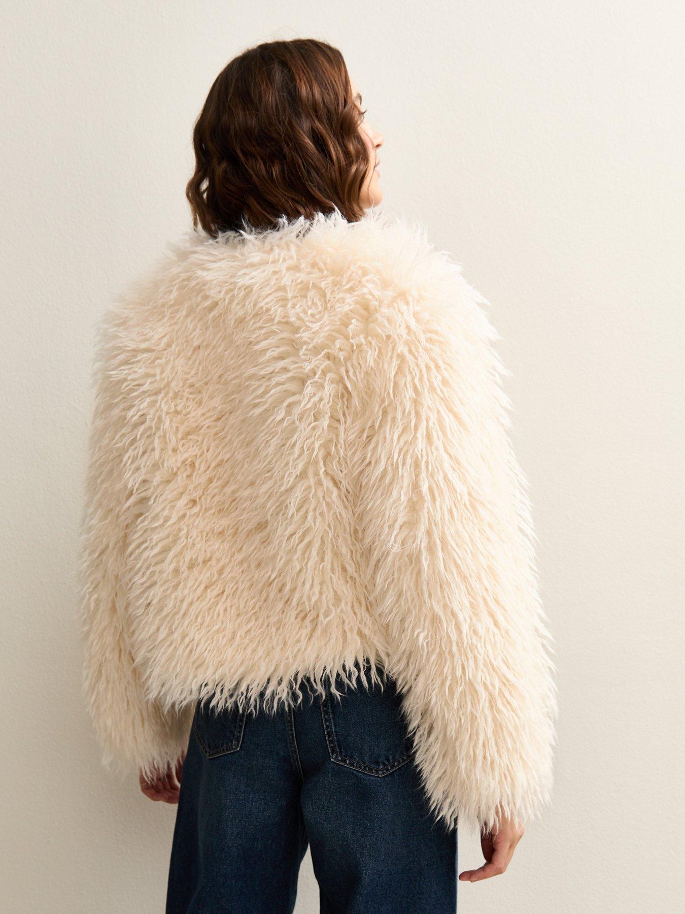 stillFront image of new-look-faux-fur-coat-cream