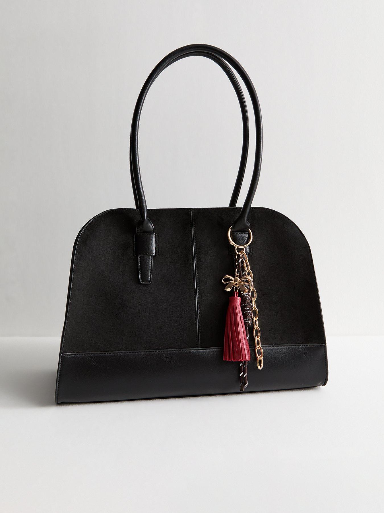 undefined Faux Suede Kettle Bag - Black