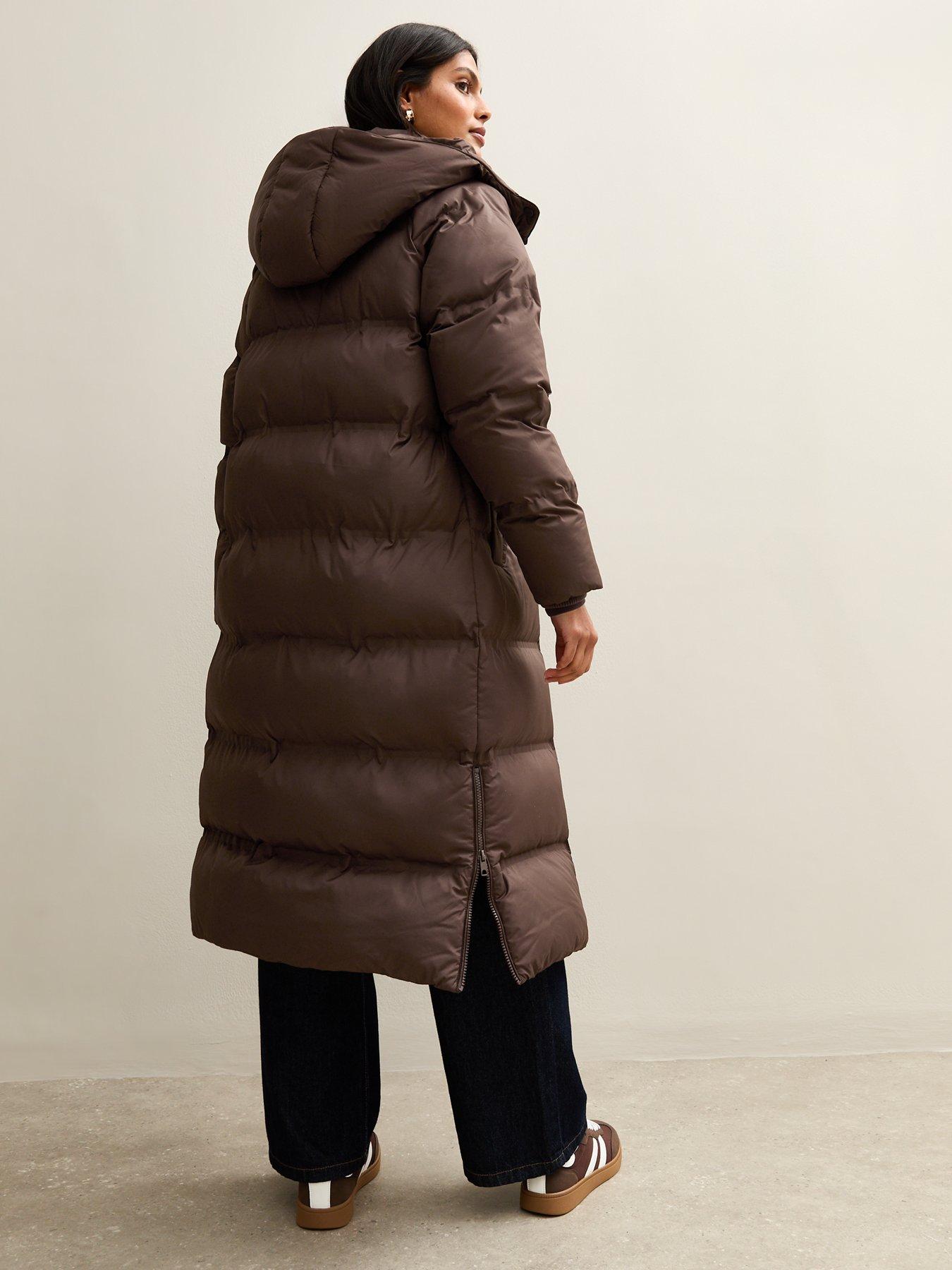  image of new-look-longline-padded-puffer-coat-brown