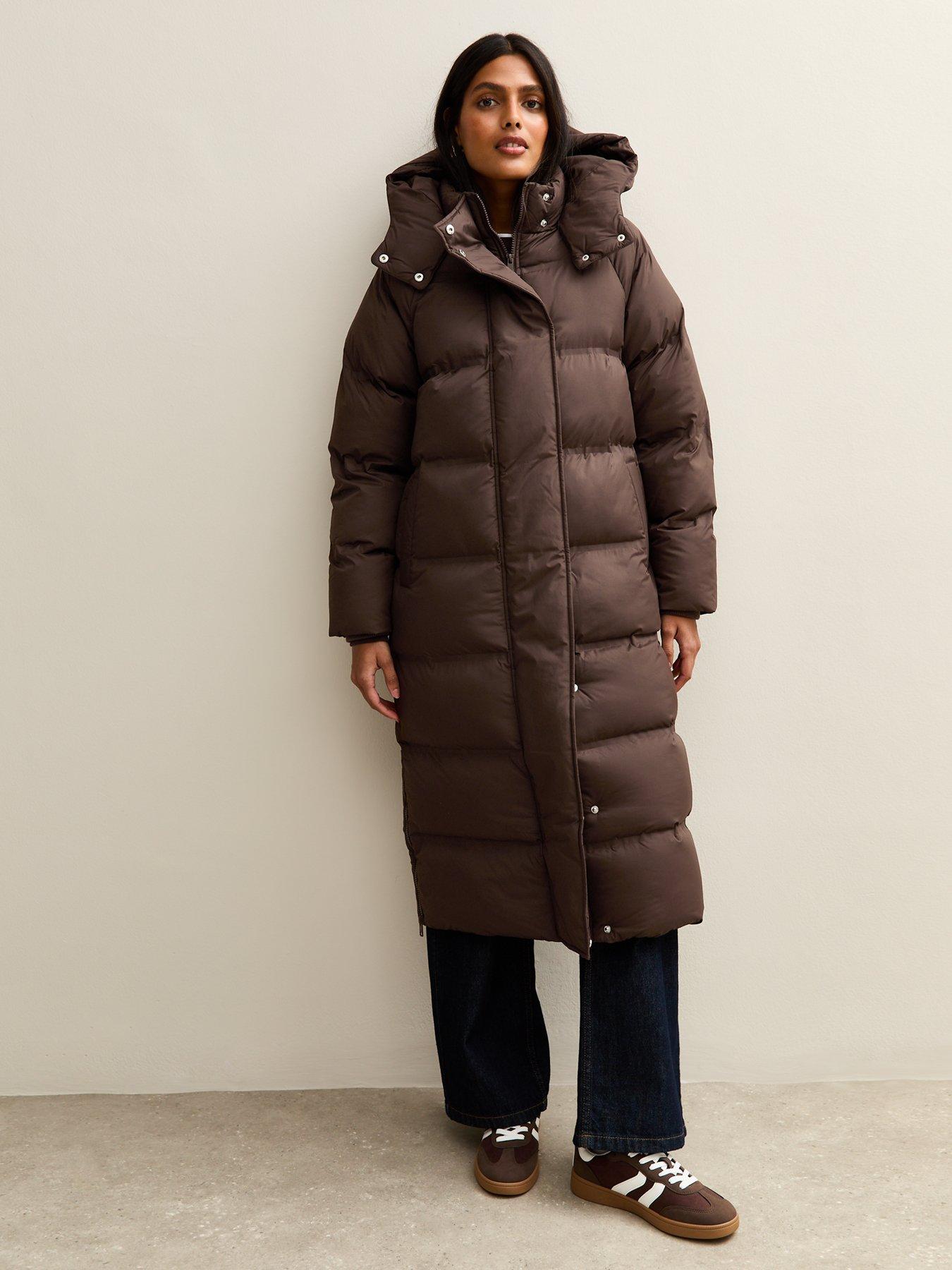 Image 3 of 6 of New Look Brown Longline Padded Puffer Coat