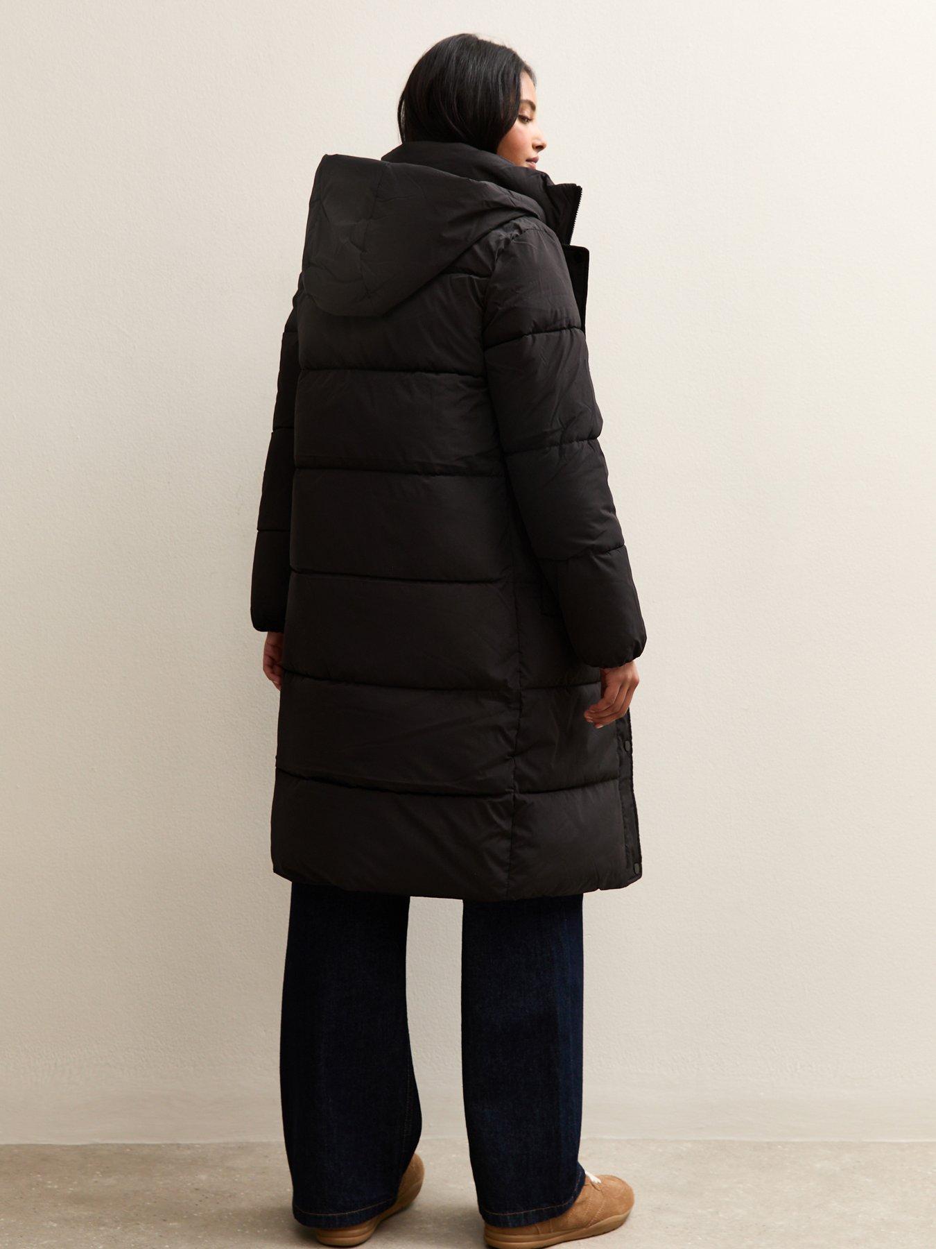  image of new-look-tiered-longline-padded-jacket-black