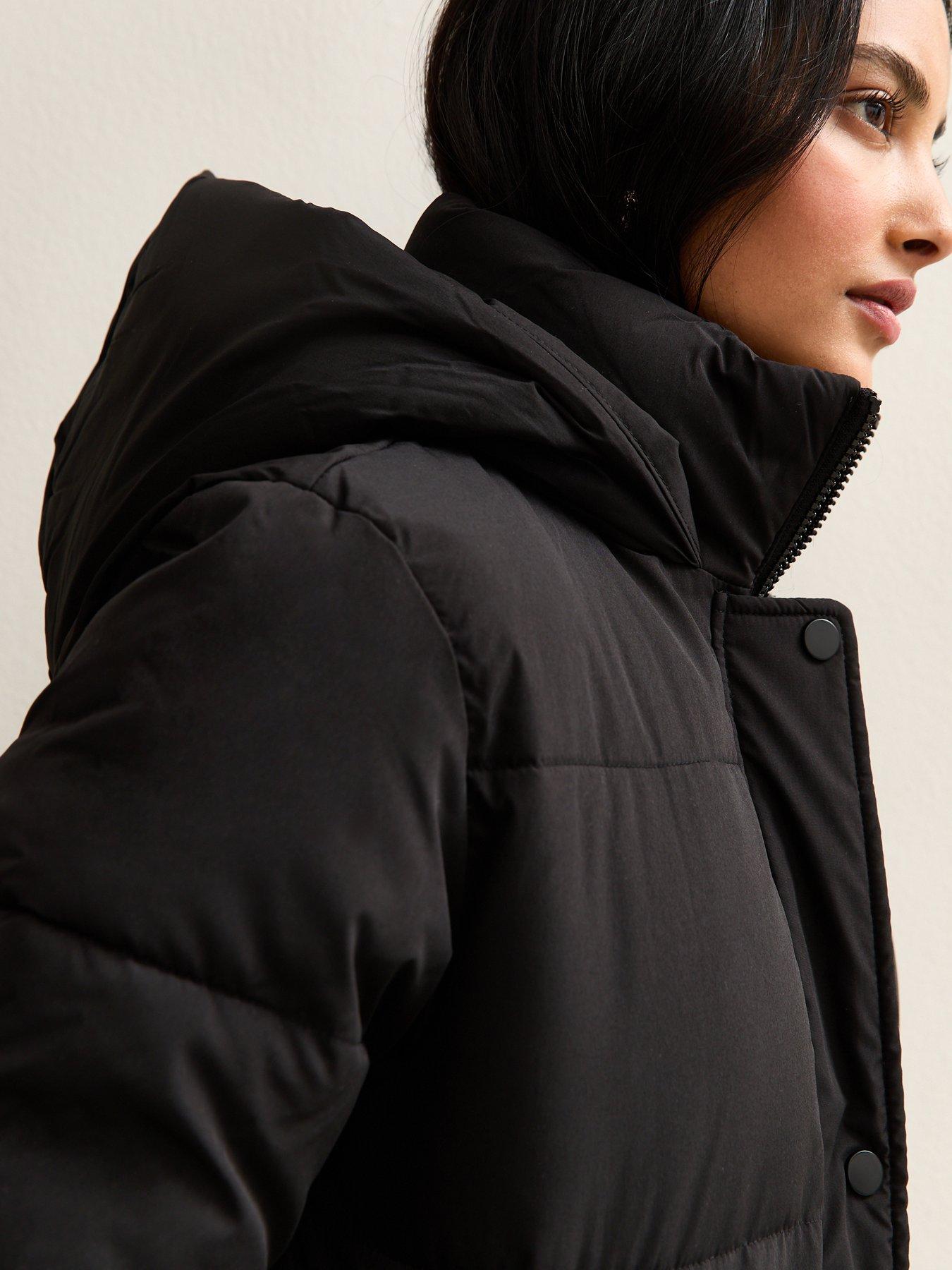  image of new-look-tiered-longline-padded-jacket-black
