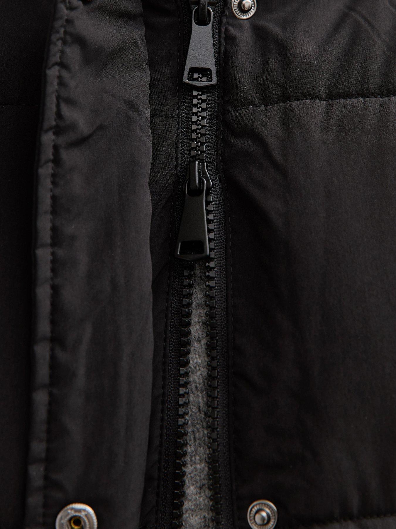  image of new-look-tiered-longline-padded-jacket-black