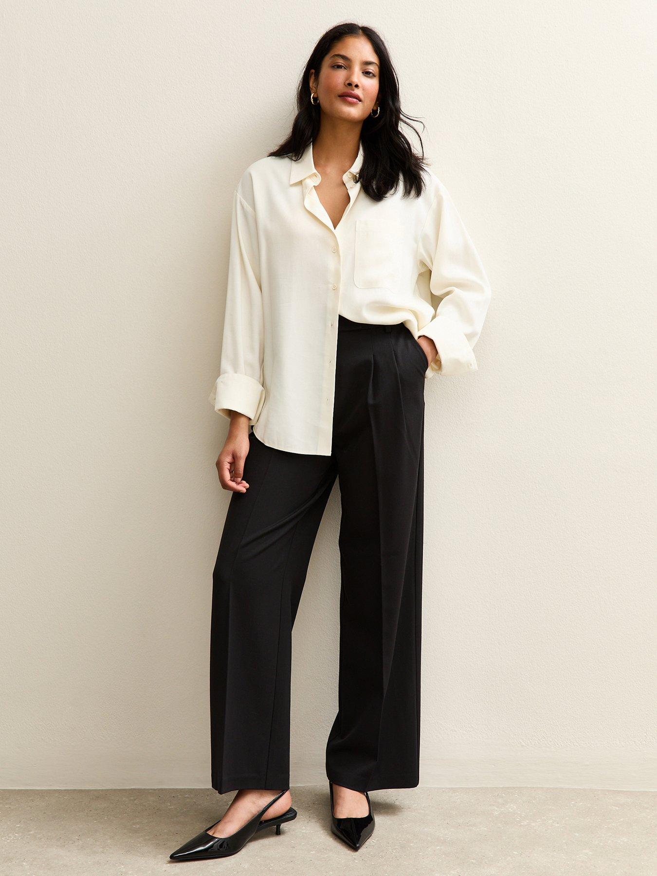 front image of new-look-pleated-front-wide-leg-trousers-black