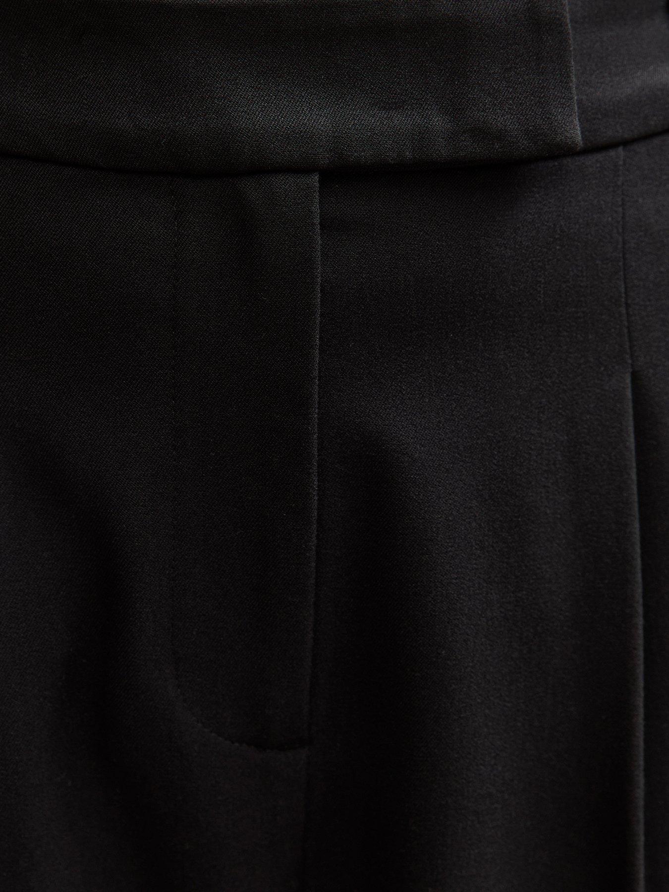  image of new-look-pleated-front-wide-leg-trousers-black