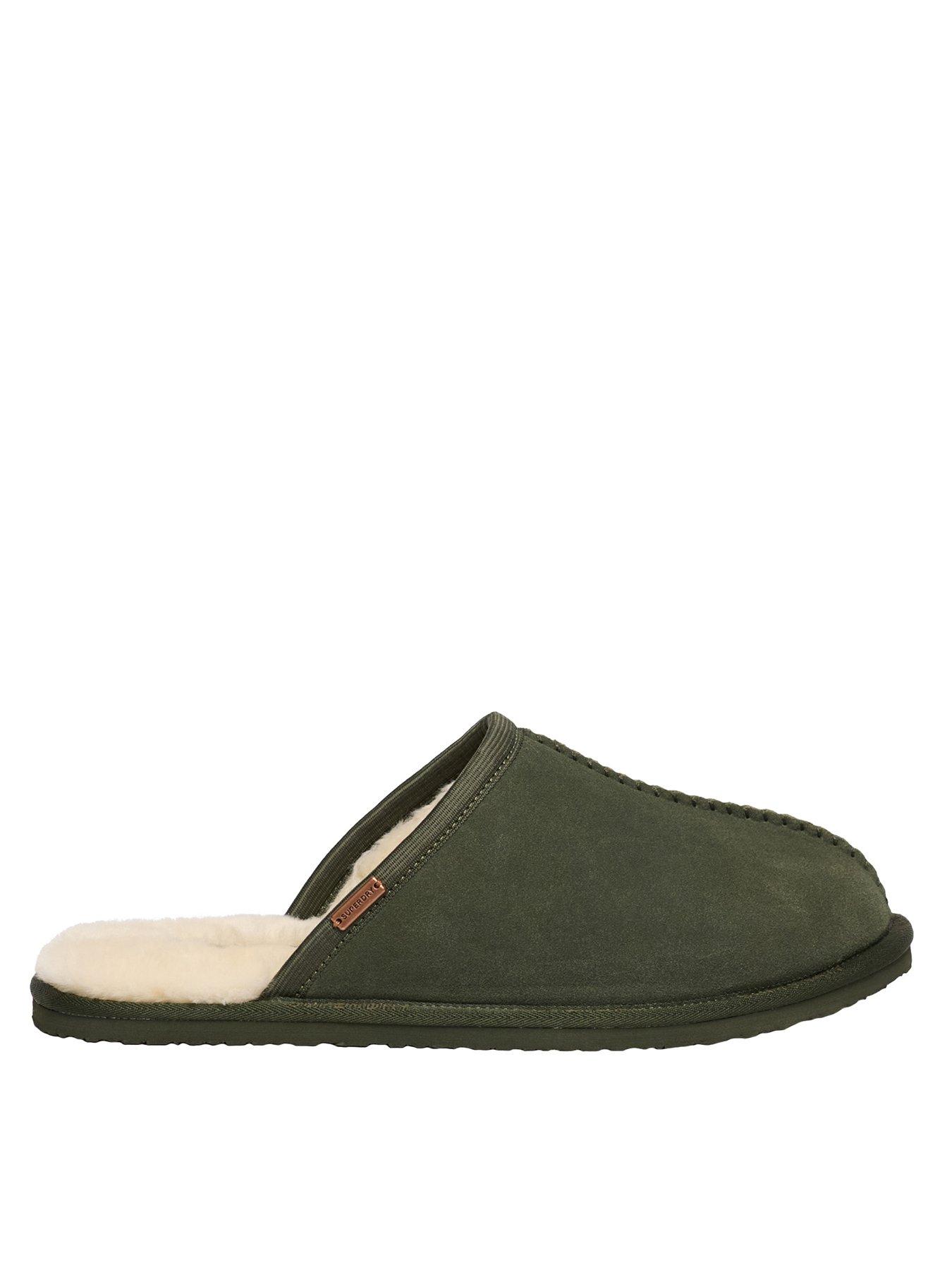  image of superdry-faux-suede-mule-slipper-green