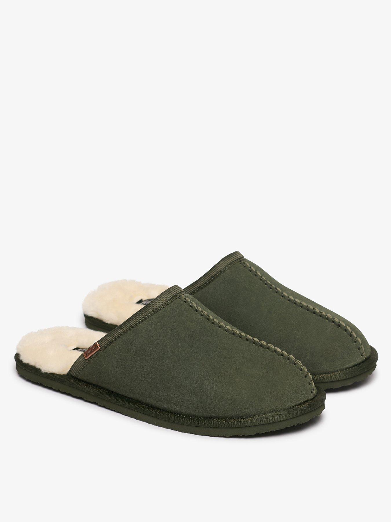 Image 2 of 7 of Superdry Faux Suede Mule Slipper - Green