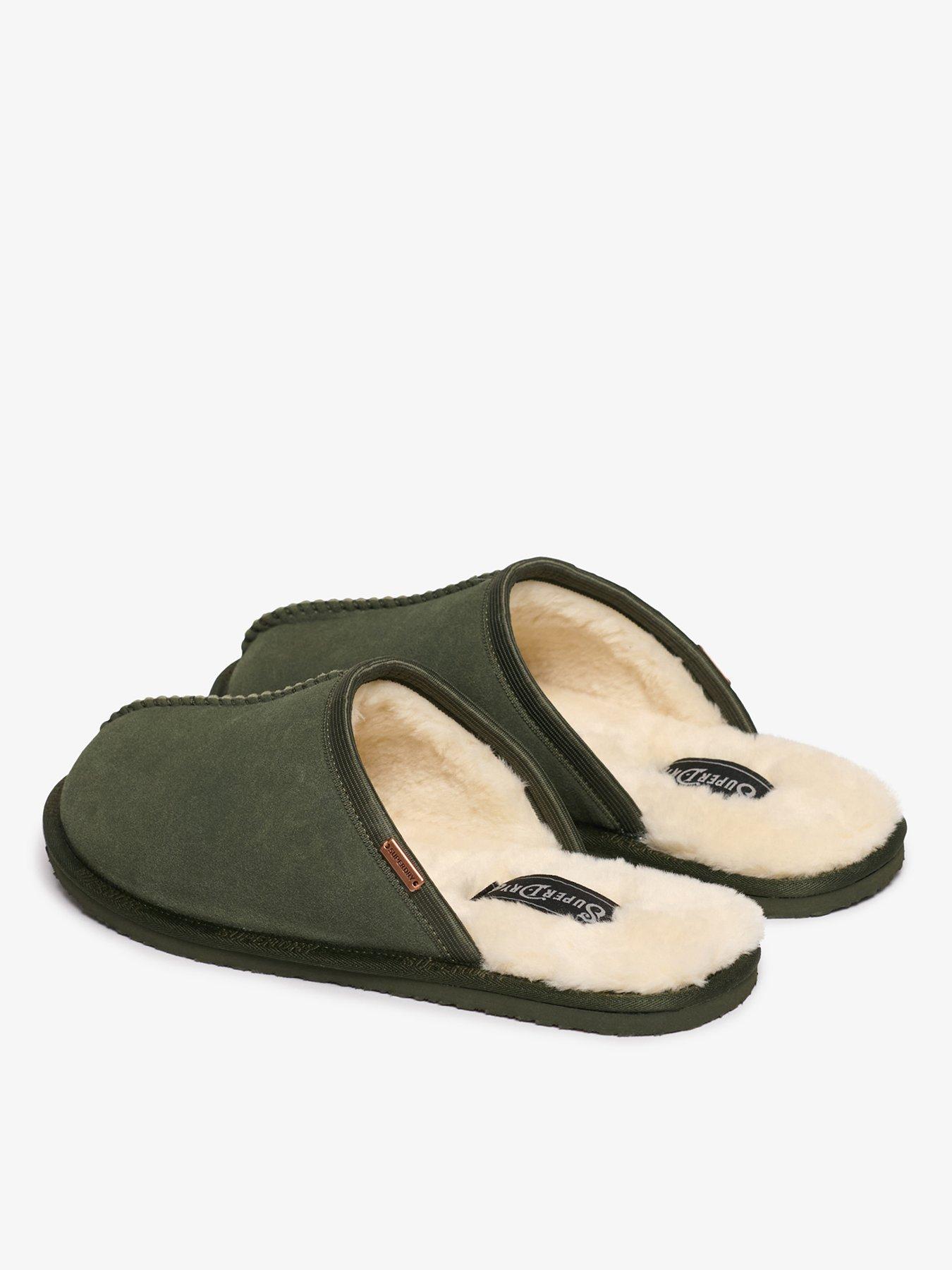 Image 3 of 7 of Superdry Faux Suede Mule Slipper - Green