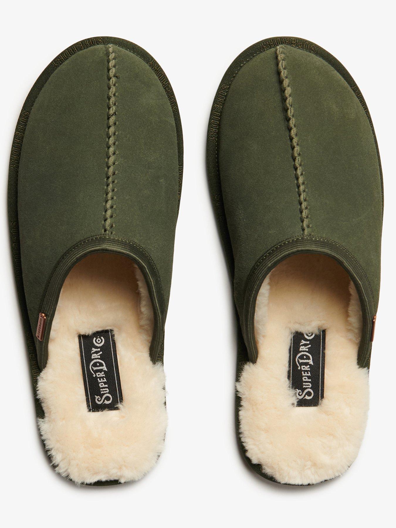 Image 4 of 7 of Superdry Faux Suede Mule Slipper - Green