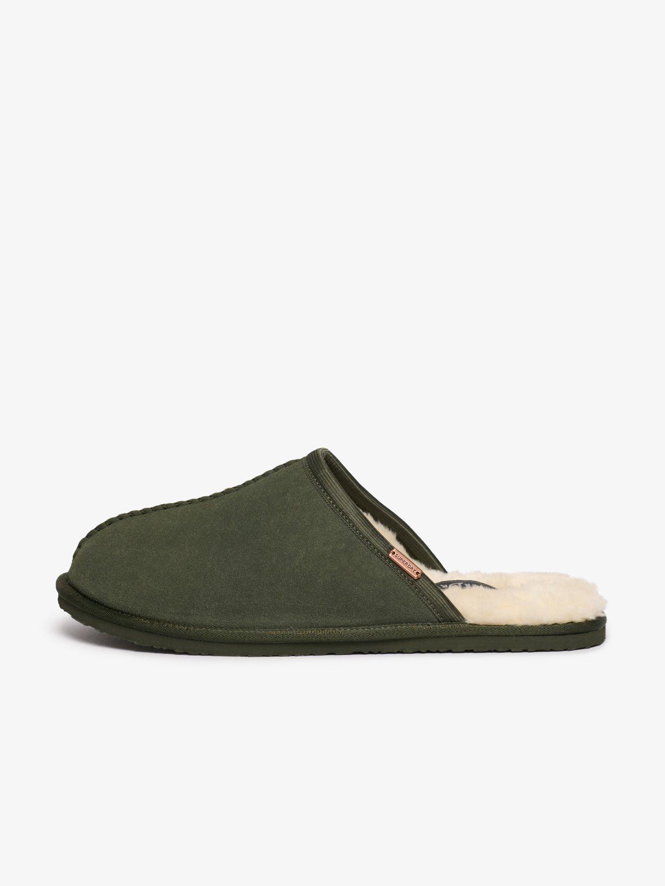  image of superdry-faux-suede-mule-slipper-green