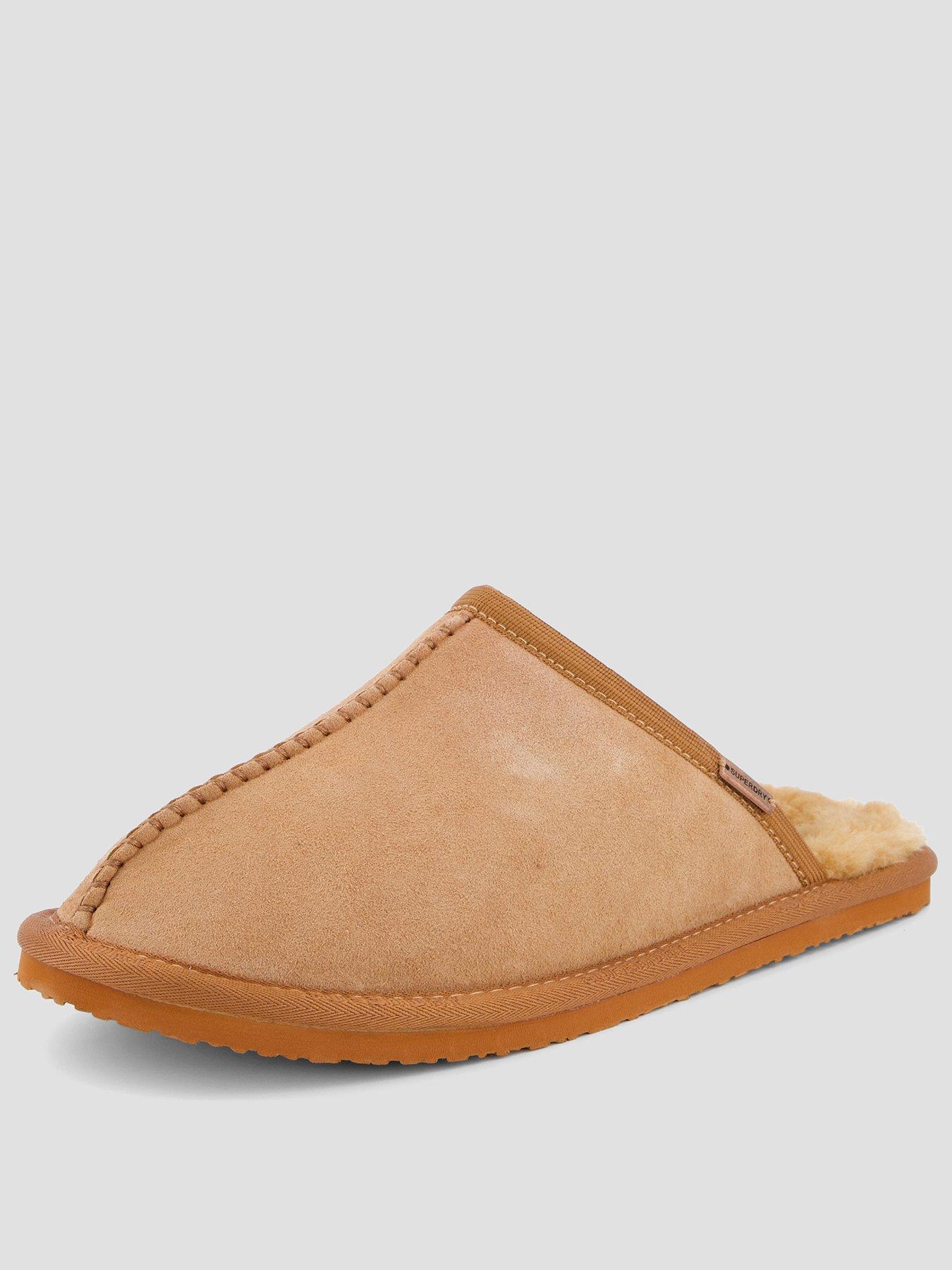 Image 1 of 7 of Superdry Faux Suede Mule Slipper - Brown