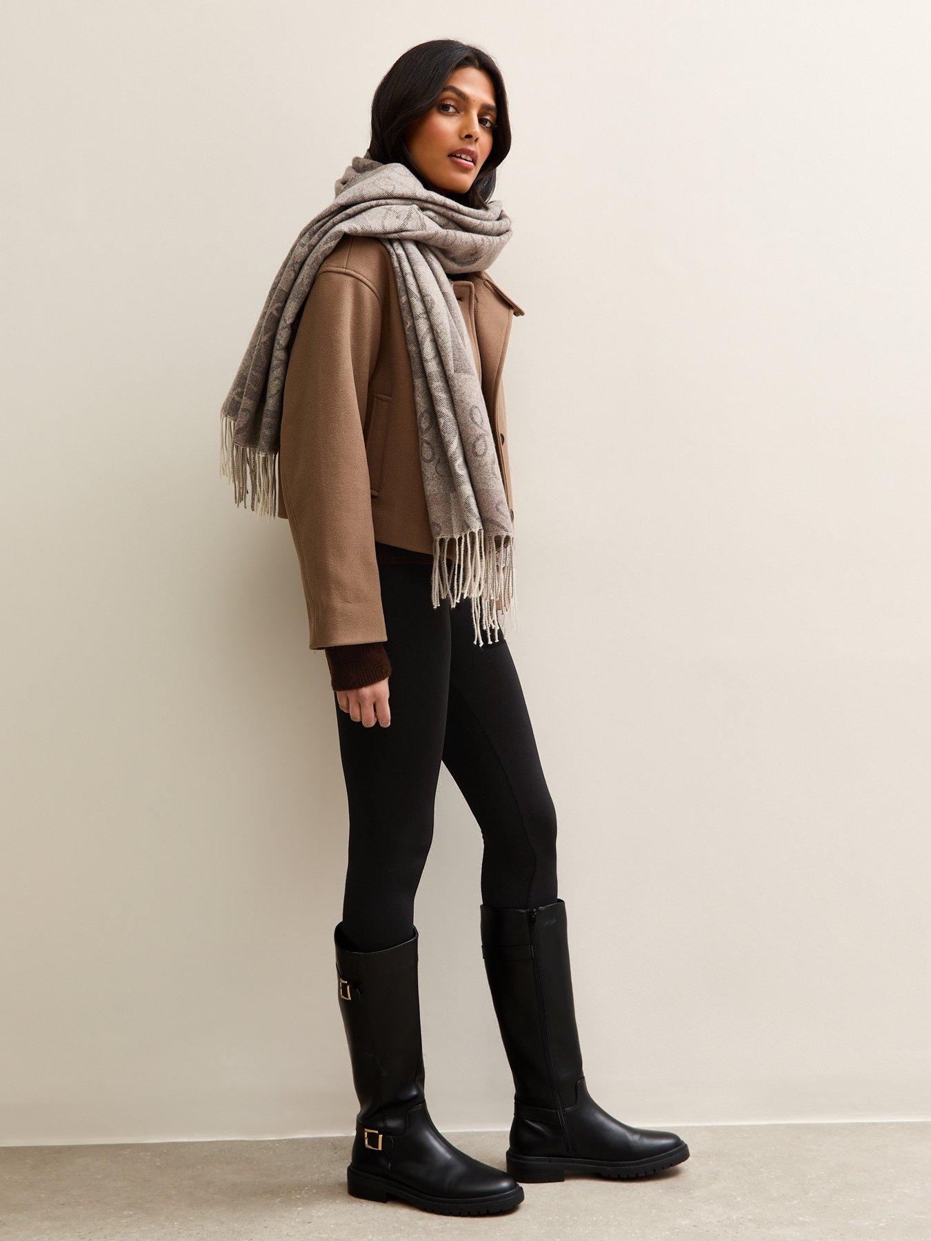 Image 3 of 5 of New Look Black Fleece Lined Leggings