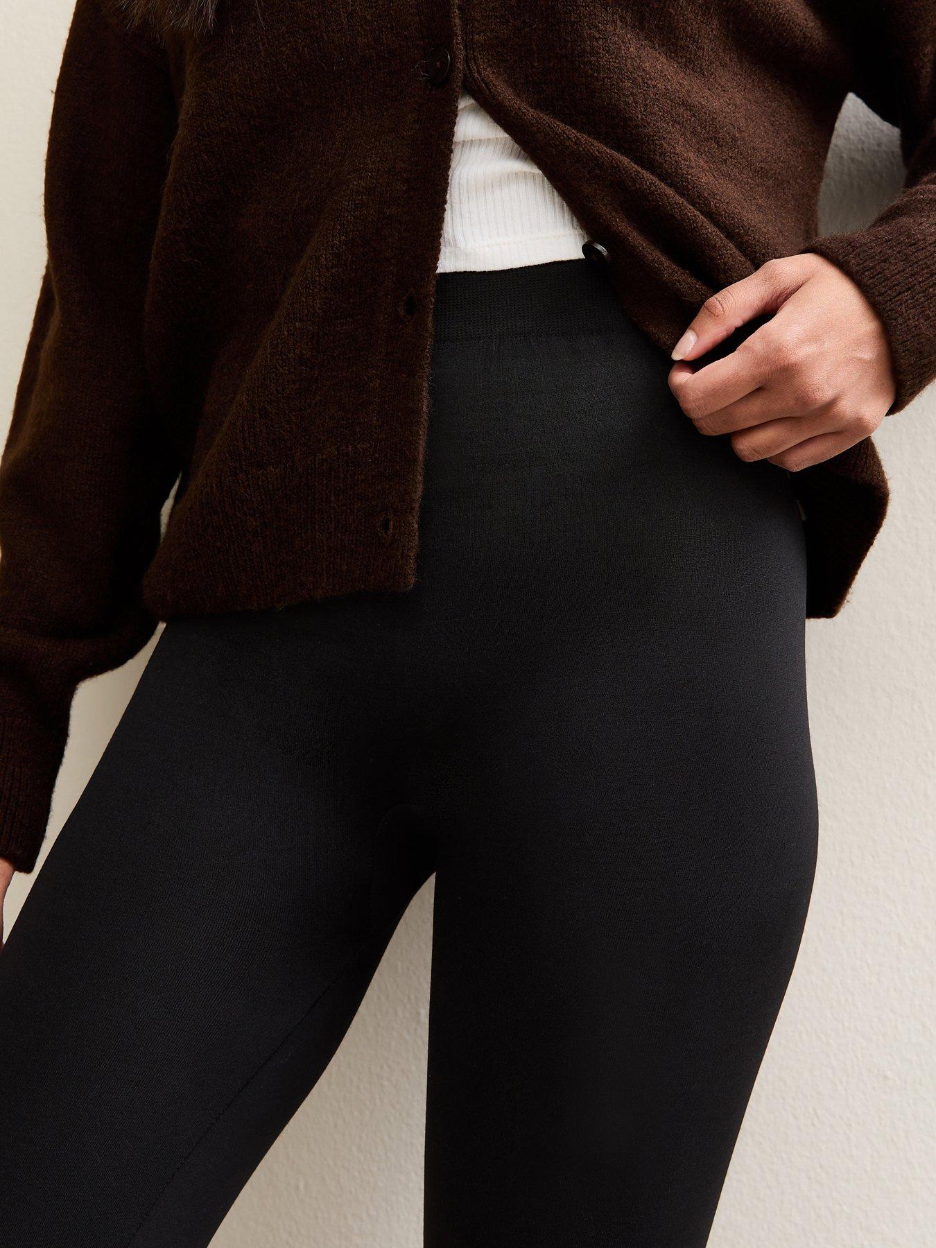 Image 4 of 5 of New Look Black Fleece Lined Leggings