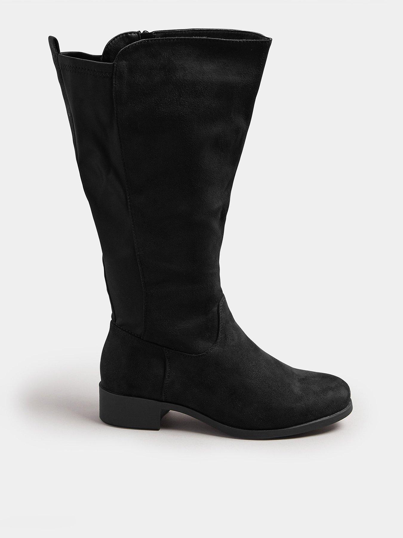 Image 1 of 4 of Yours Extra Wide Fit Stretch Knee High Boot - Black