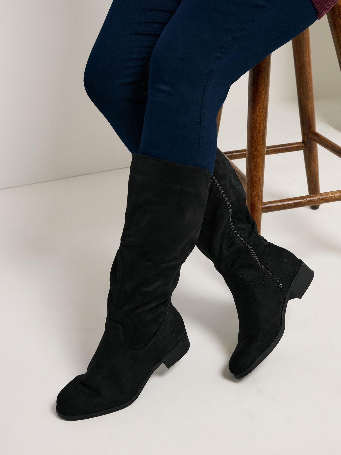 Image 4 of 4 of Yours Extra Wide Fit Stretch Knee High Boot - Black