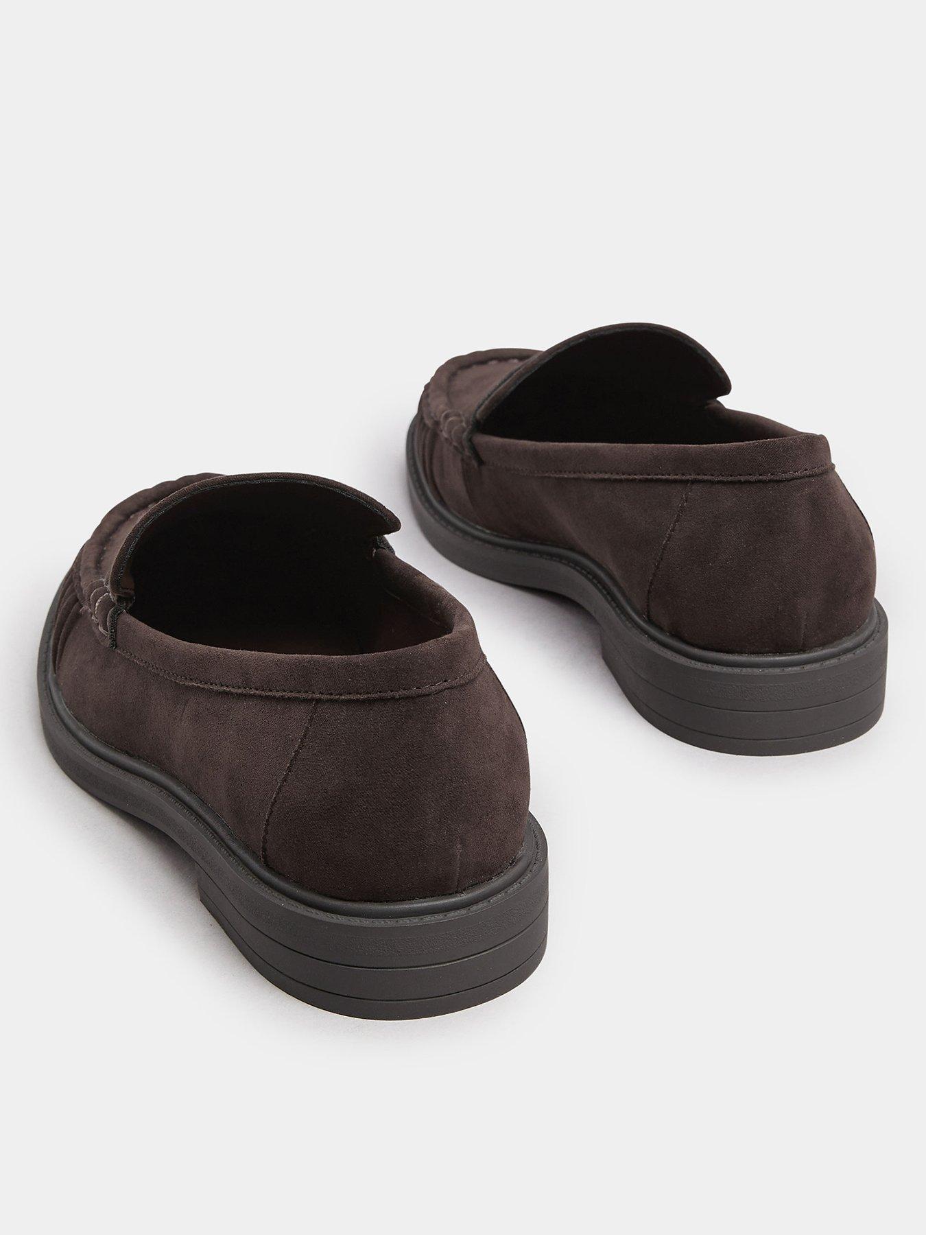 Image 3 of 4 of Yours Extra Wide Fit Ruched Loafers - Brown