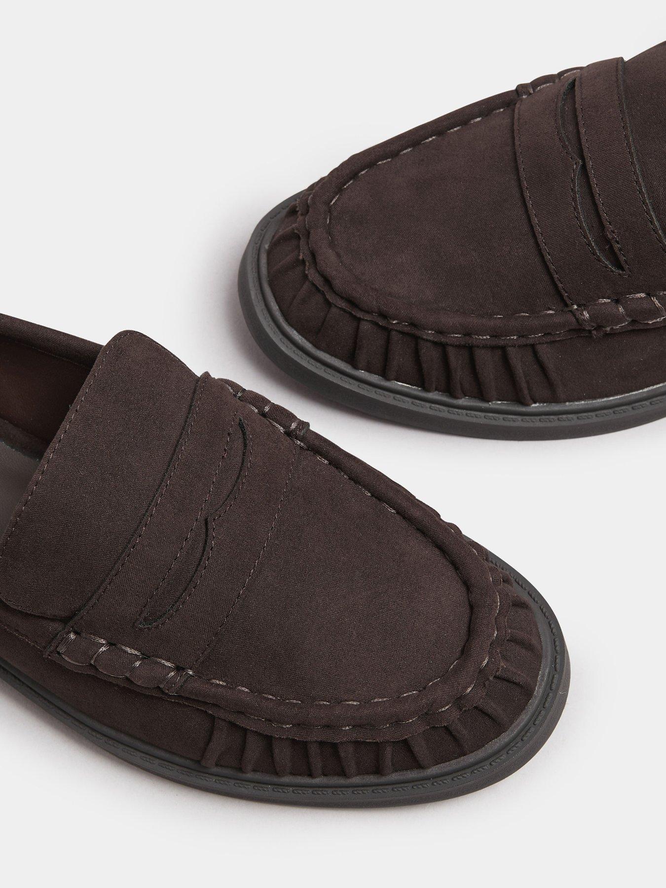 Image 4 of 4 of Yours Extra Wide Fit Ruched Loafers - Brown