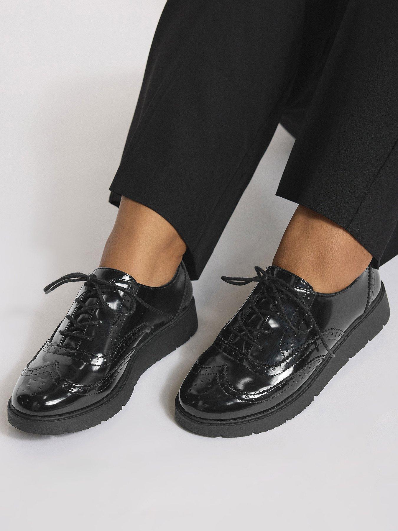 undefined Extra Wide Fit Lace Up Brogues - Black