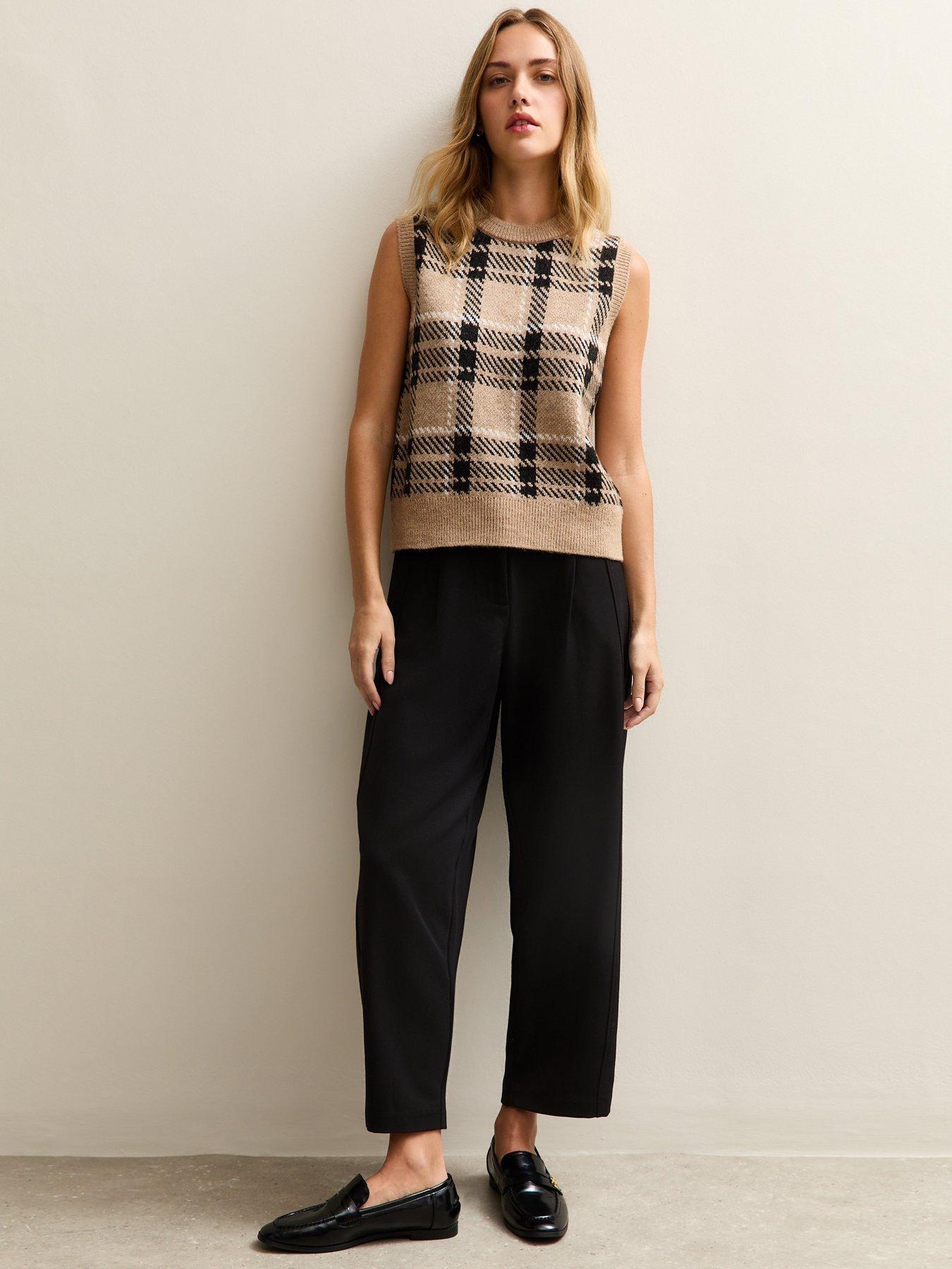 New Look Black Barrel Leg Tailored Trousers