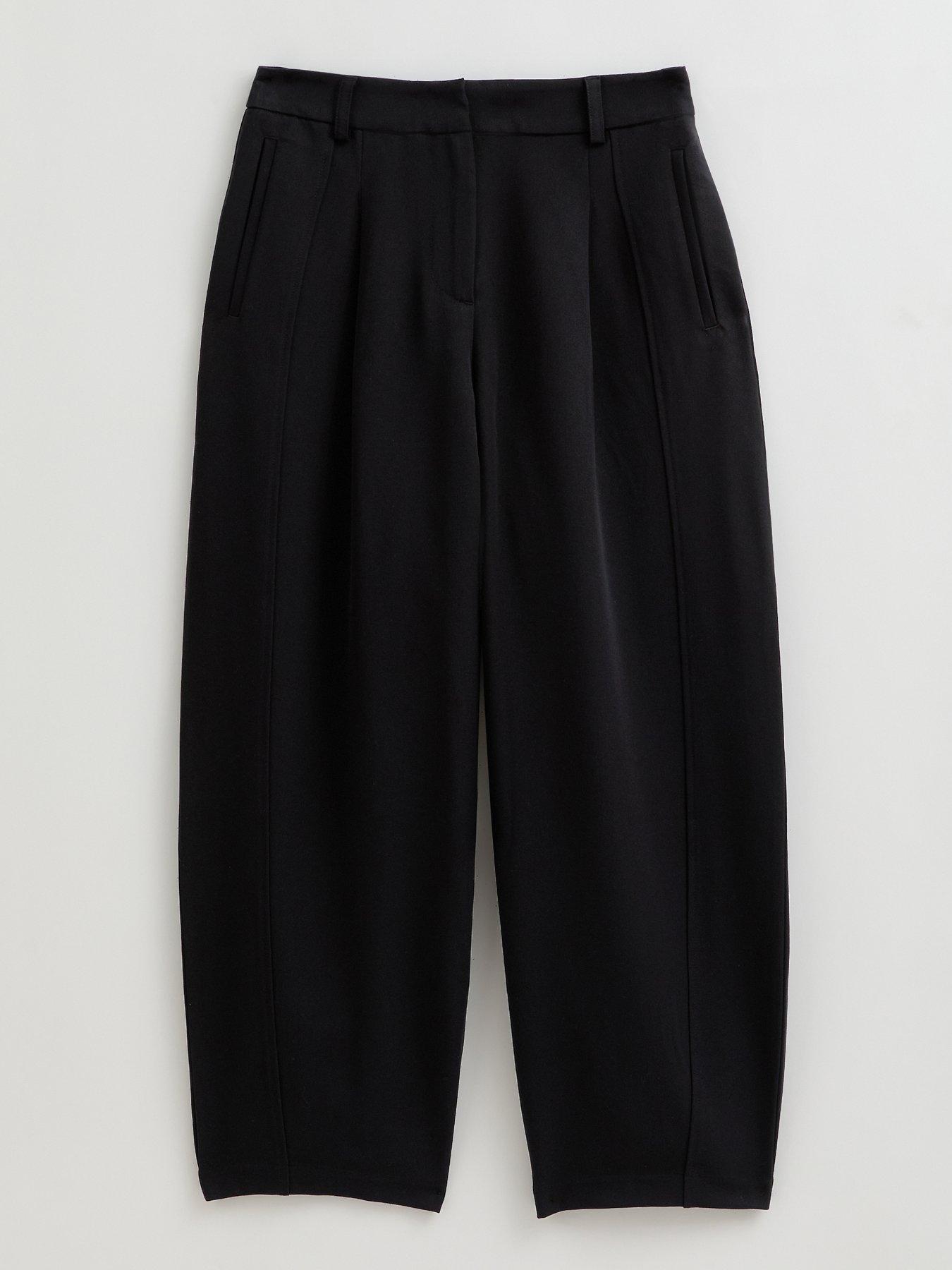 Image 5 of 5 of New Look Black Barrel Leg Tailored Trousers