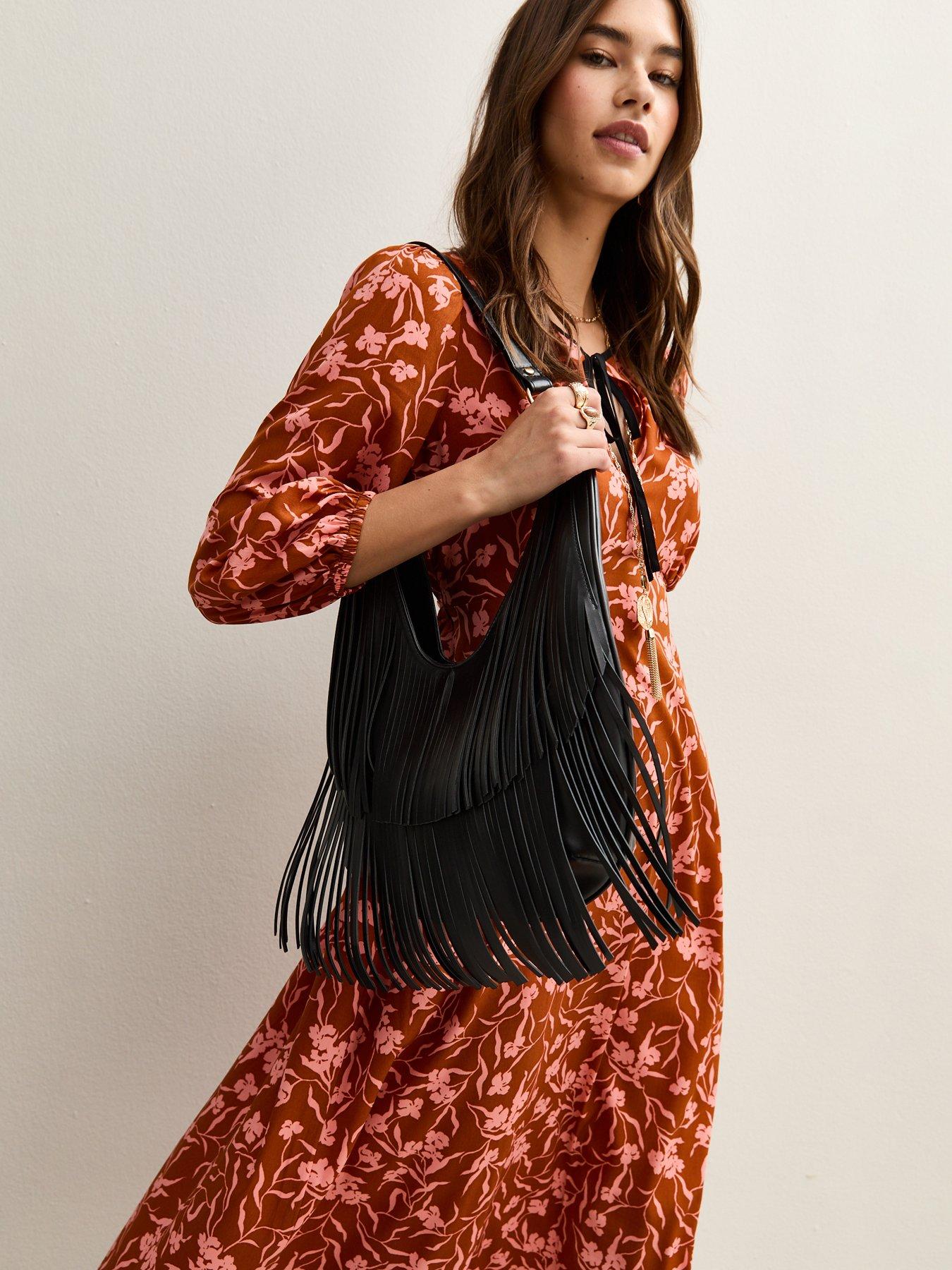 stillFront image of new-look-faux-leather-fringe-scoop-shoulder-bag-black