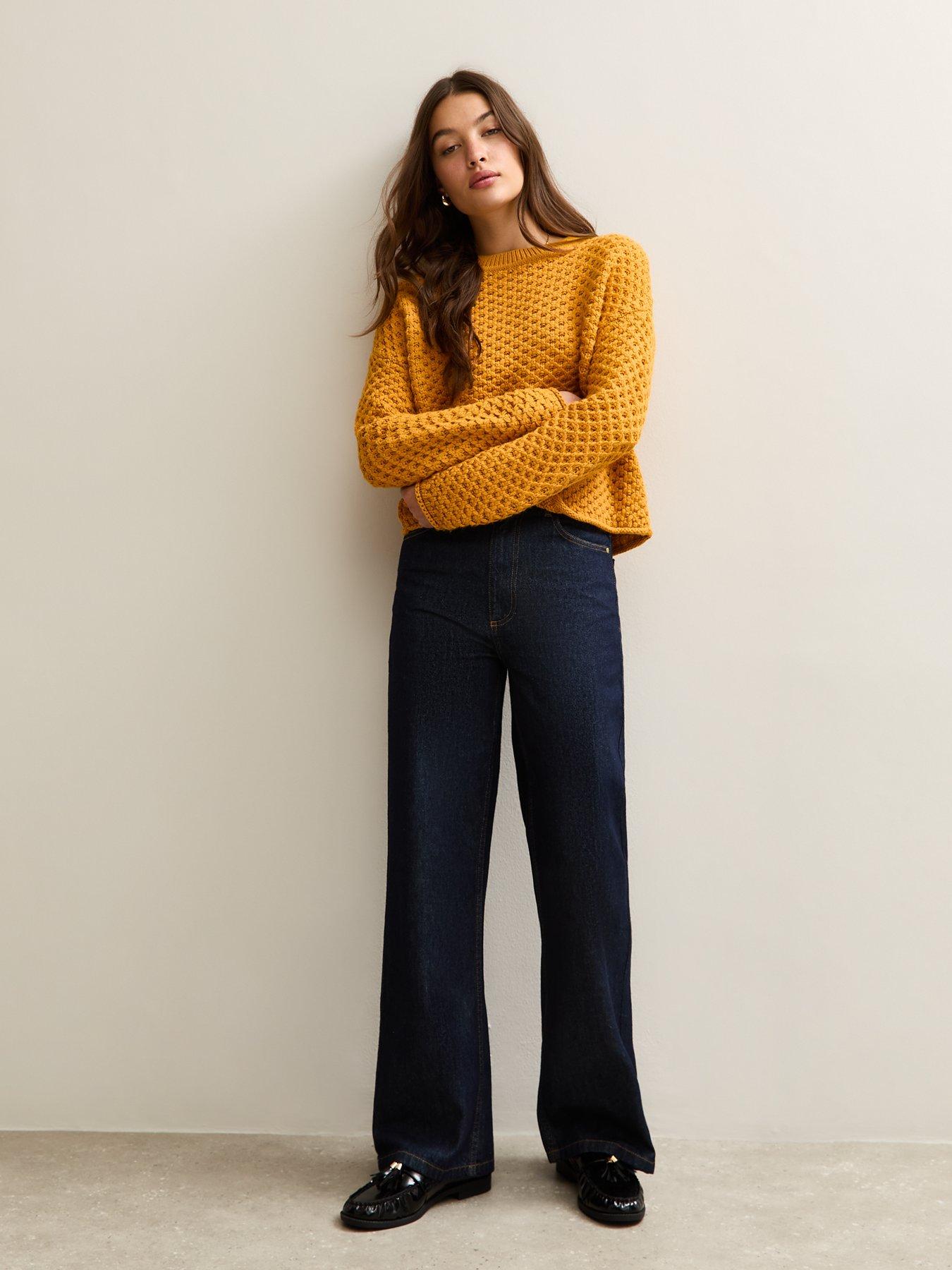 Image 3 of 6 of New Look Dark Yellow Stitch Knit Jumper