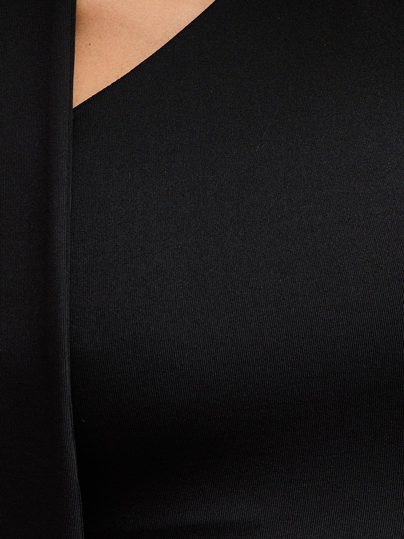 Image 5 of 5 of New Look Black One Shoulder Ruched Maxi Dress