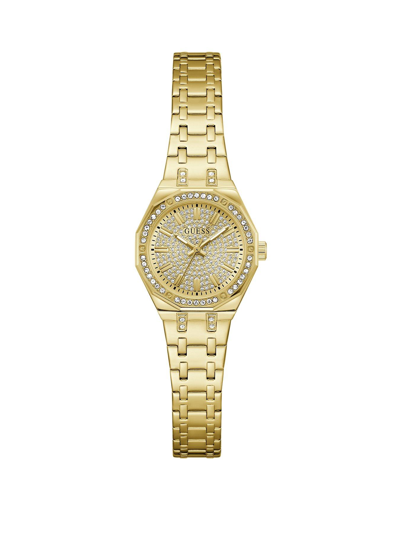 undefined gold tone Ladies watch with glitz dial and gold tone bracelet