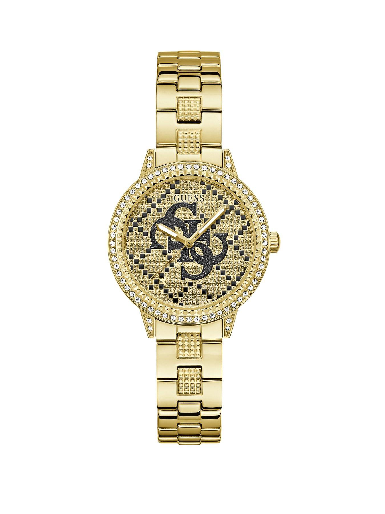 undefined gold one Ladies watch with champagne glitz logo dial and gold tone bracelet