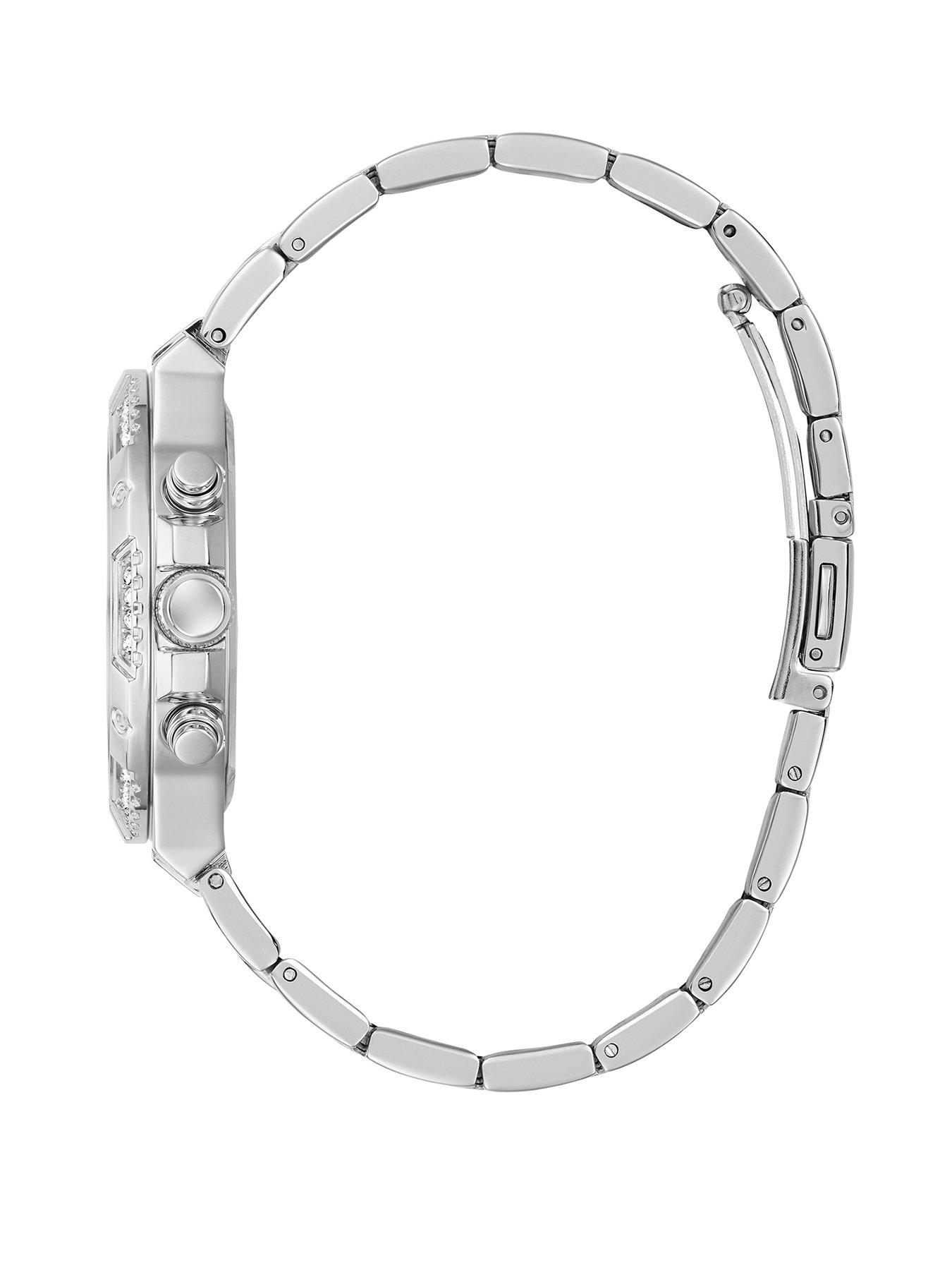 Image 2 of 5 of Guess stainless steel Ladies watch with pink ombre glitz dial and stainless steel stone set bracelet
