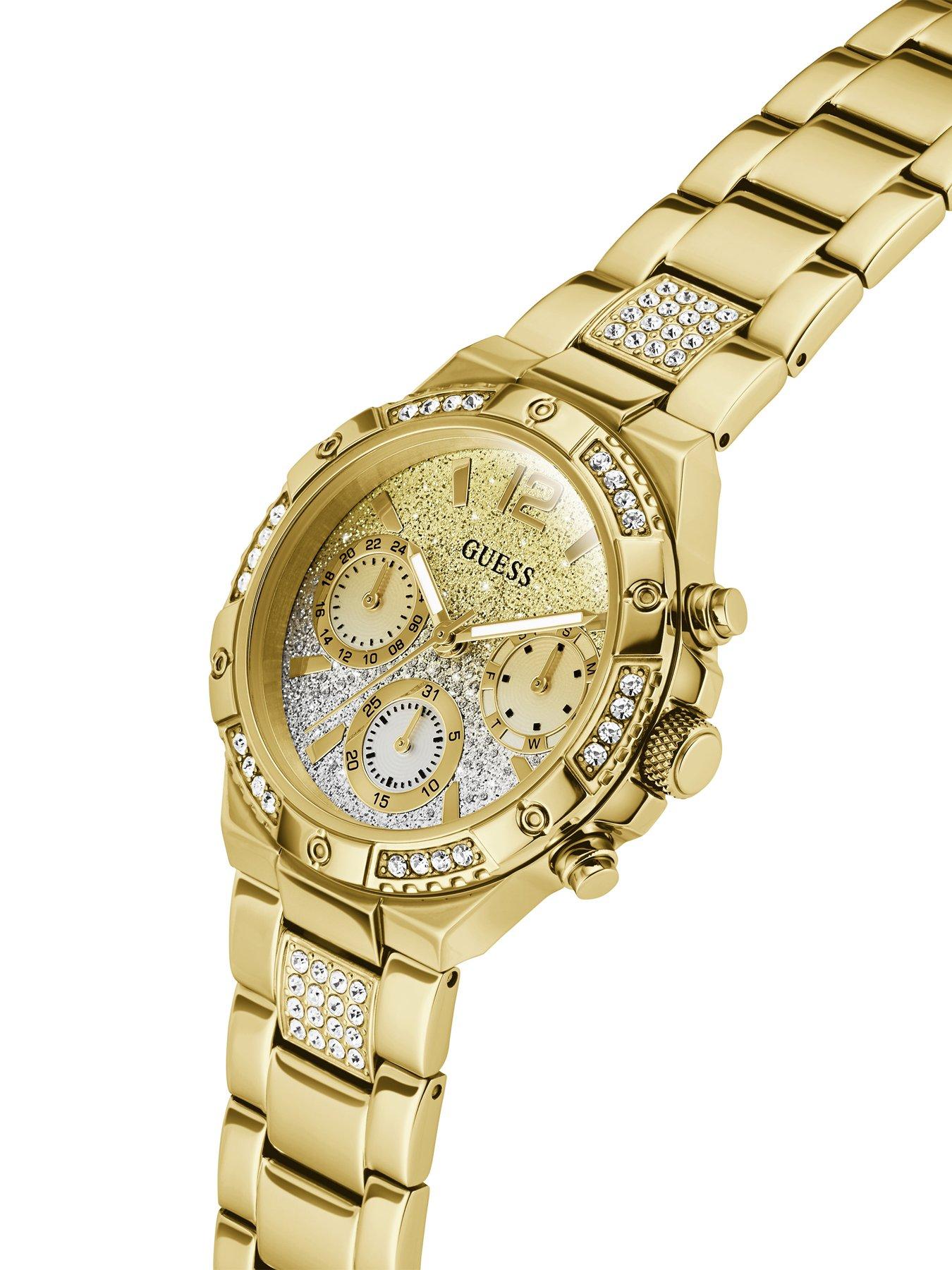 Image 4 of 5 of Guess gold tone Ladies watch with gold glitz ombre dial and gold tone bracelet