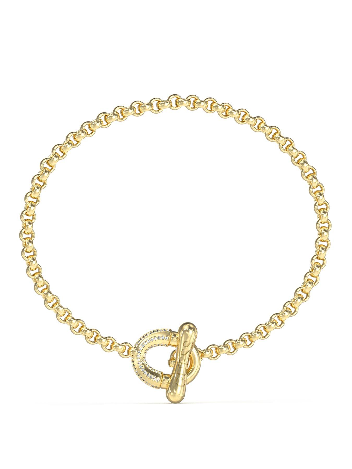 undefined Link pave t-bar bracelet Steel Crystal White Round