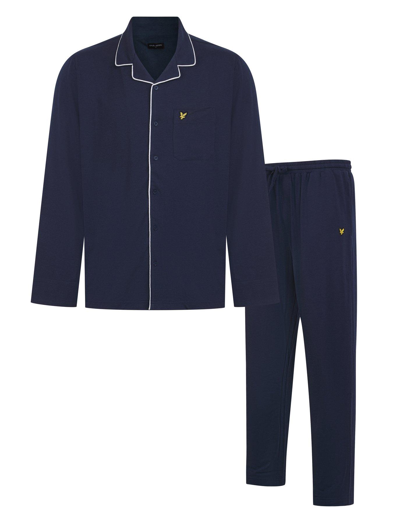 Image 1 of 6 of Lyle & Scott Lyle &amp; Scott Bellingham Check Pyjama Set - Navy
