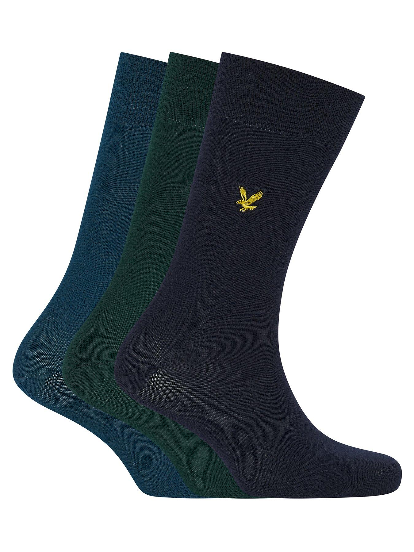 Image 1 of 3 of Lyle & Scott Lyle &amp; Scott Angus 3 Pack Dress Socks - Multi