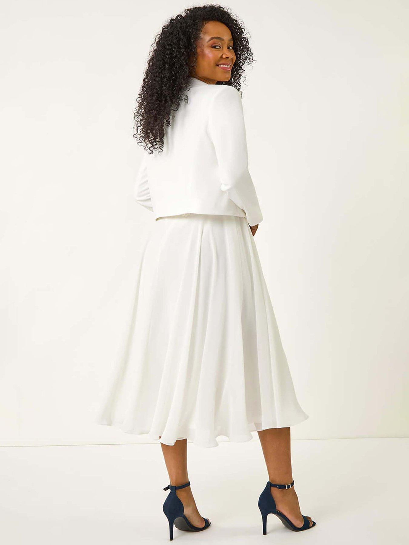  image of roman-petite-stretch-bolero-jacket-ivory
