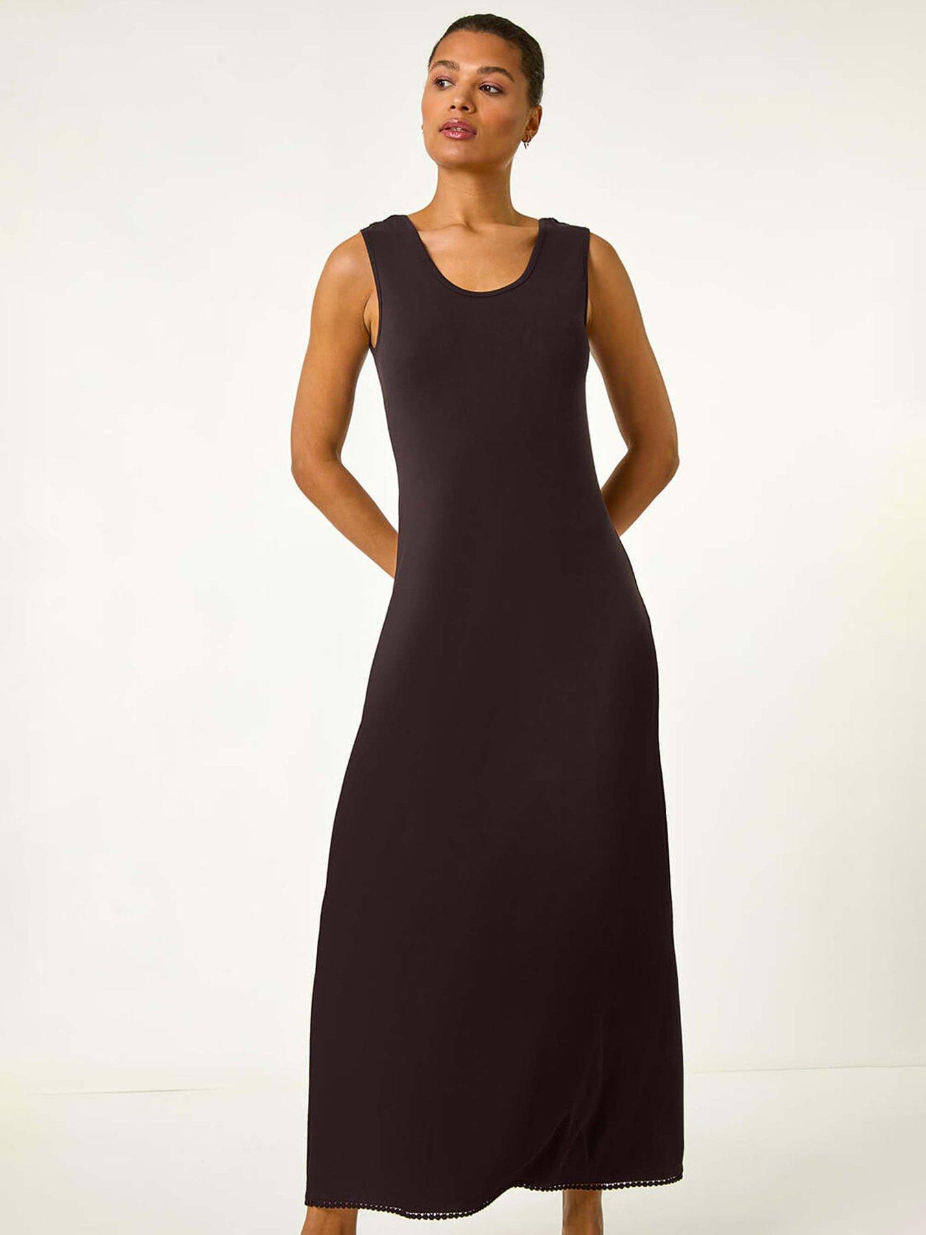 Image 3 of 5 of Roman Lace Detail Swing Maxi Dress - Black