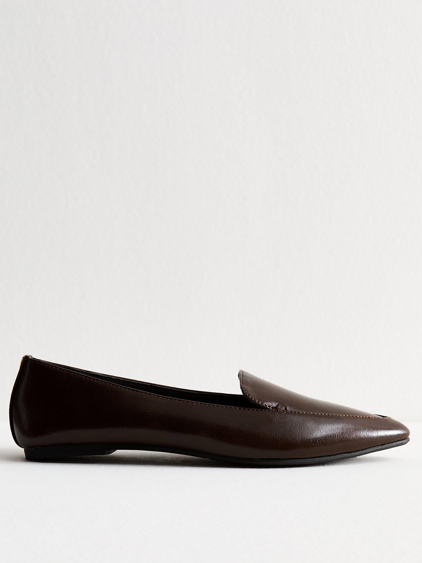 undefined Brown Faux Leather Loafers - Brown