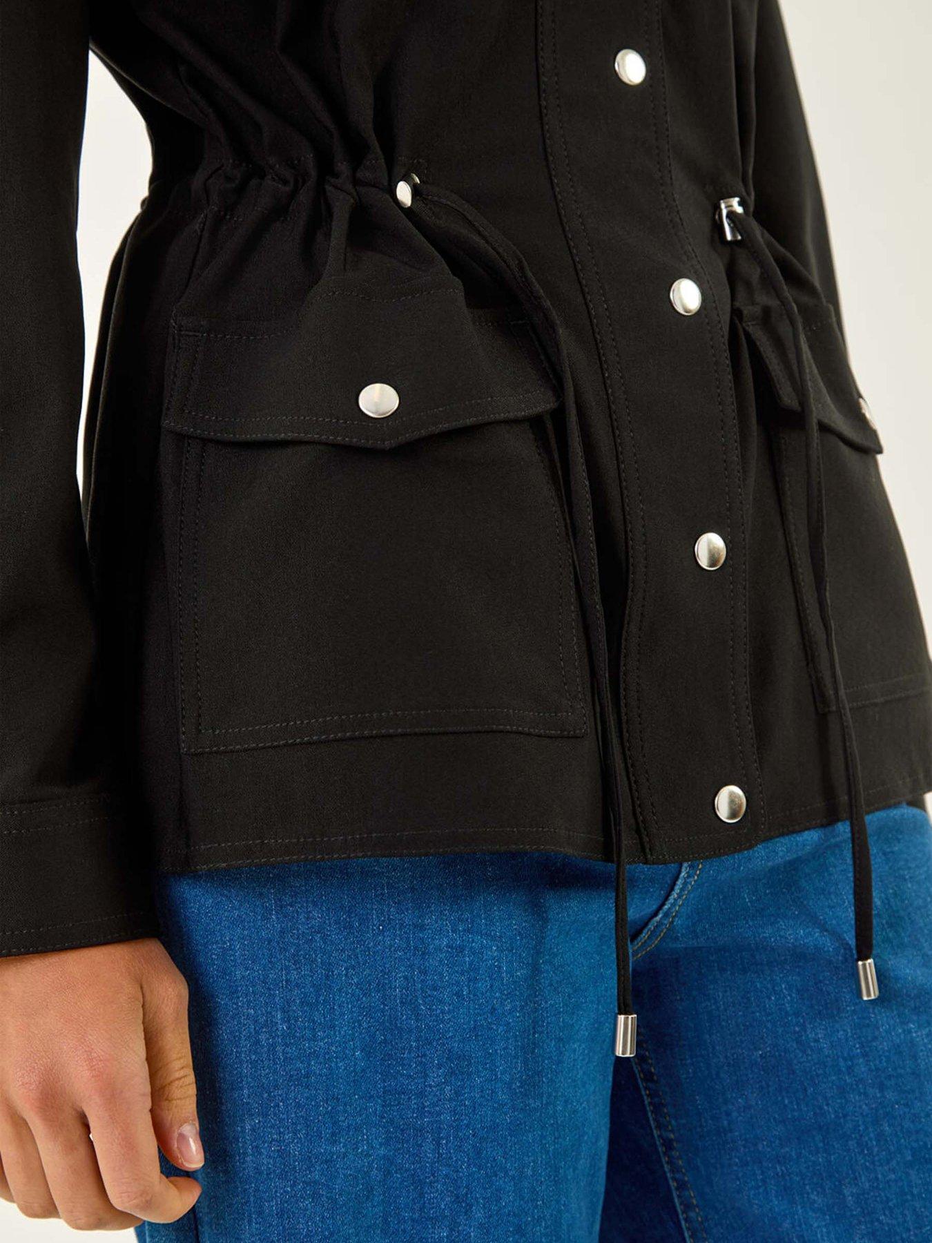 Image 5 of 5 of Roman Buttoned Safari Jacket - Black