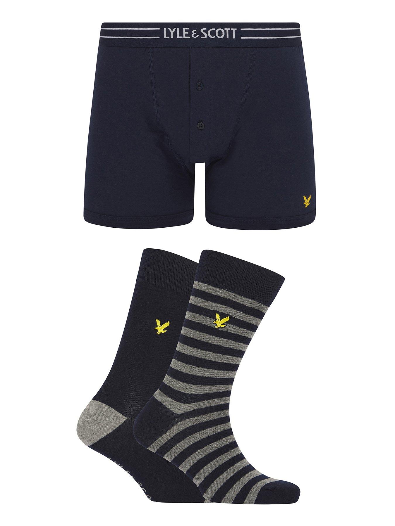 Image 1 of 3 of Lyle & Scott Lyle &amp; Scott Humphrey Boxer and Sock Gift Set
